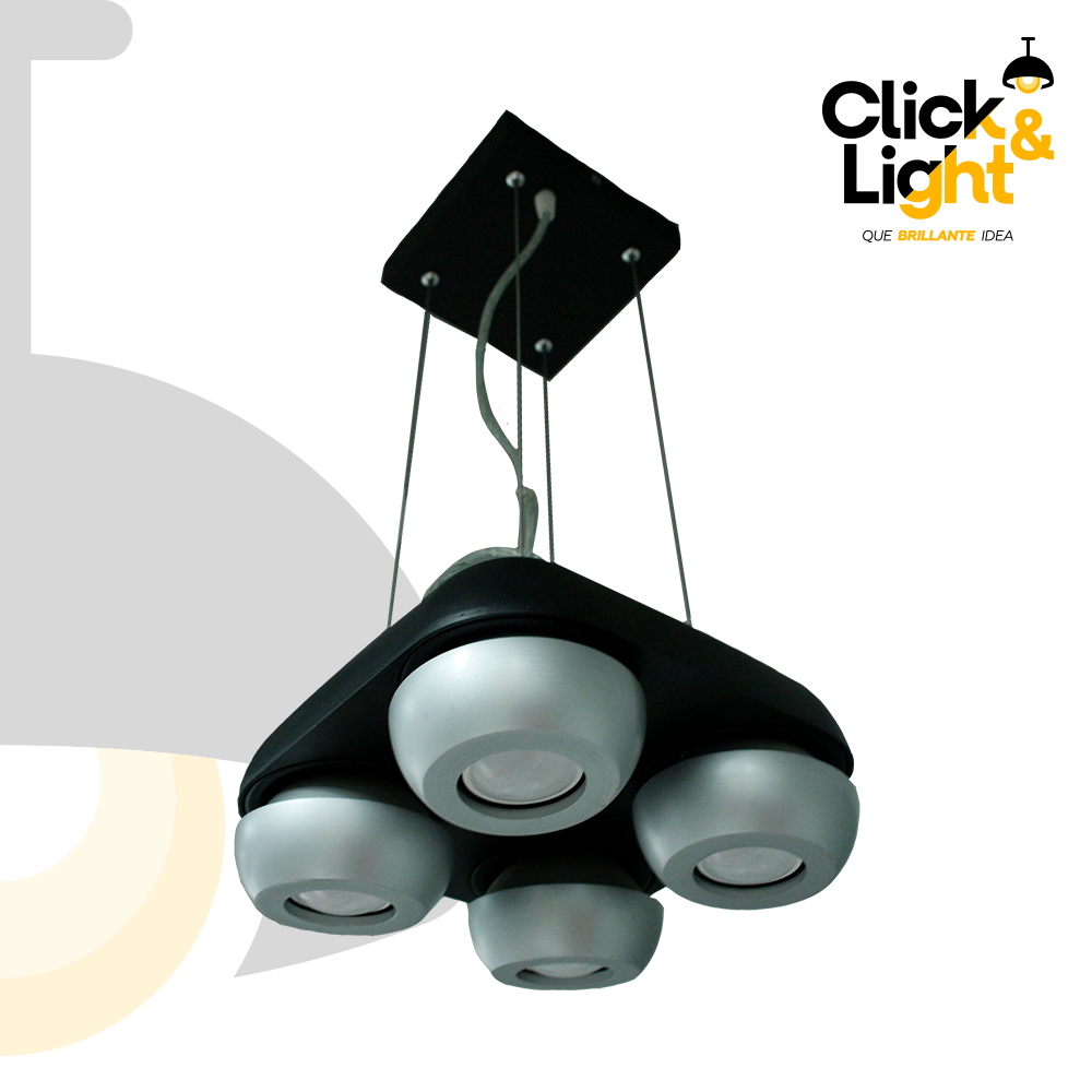 LAMPARA COLGANTE HAGEN ESTILO MODERNO METAL Y ALUMINIO NEGRO