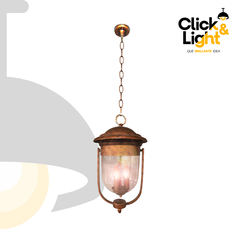 LAMPARA PAULETTE COLGANTE 3 LUCES VINTAGE