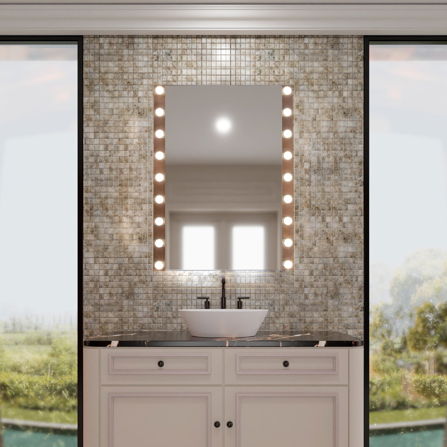 ESPEJO LED MODERNO CARELY TIPO HOLLYWOOD