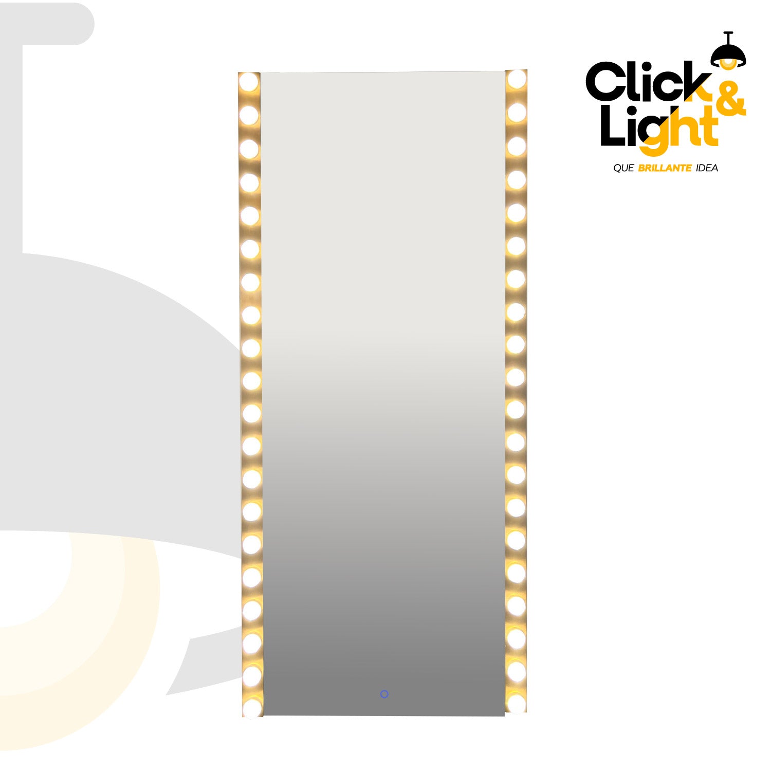 ESPEJO LED MODERNO CADDY NICKEL TIPO HOLLYWOOD