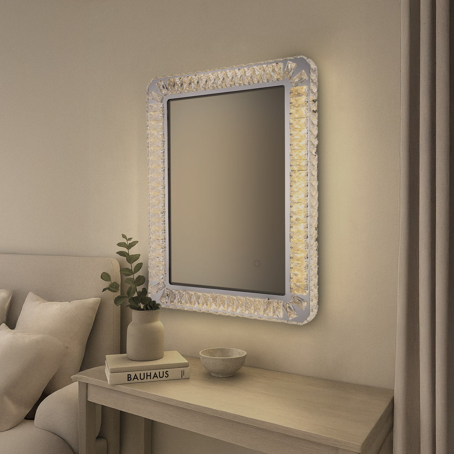 ESPEJO LED MODERNO CROMO LISET