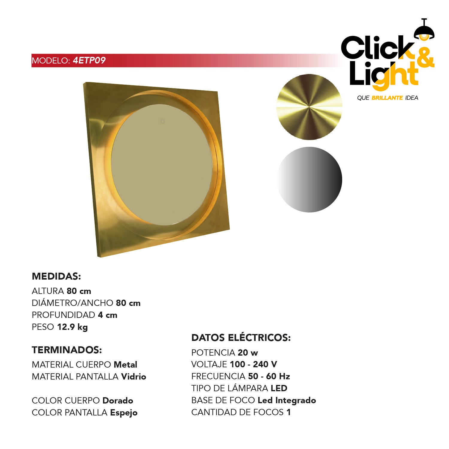 ESPEJO LED CONTEMPORANEO ALADIN