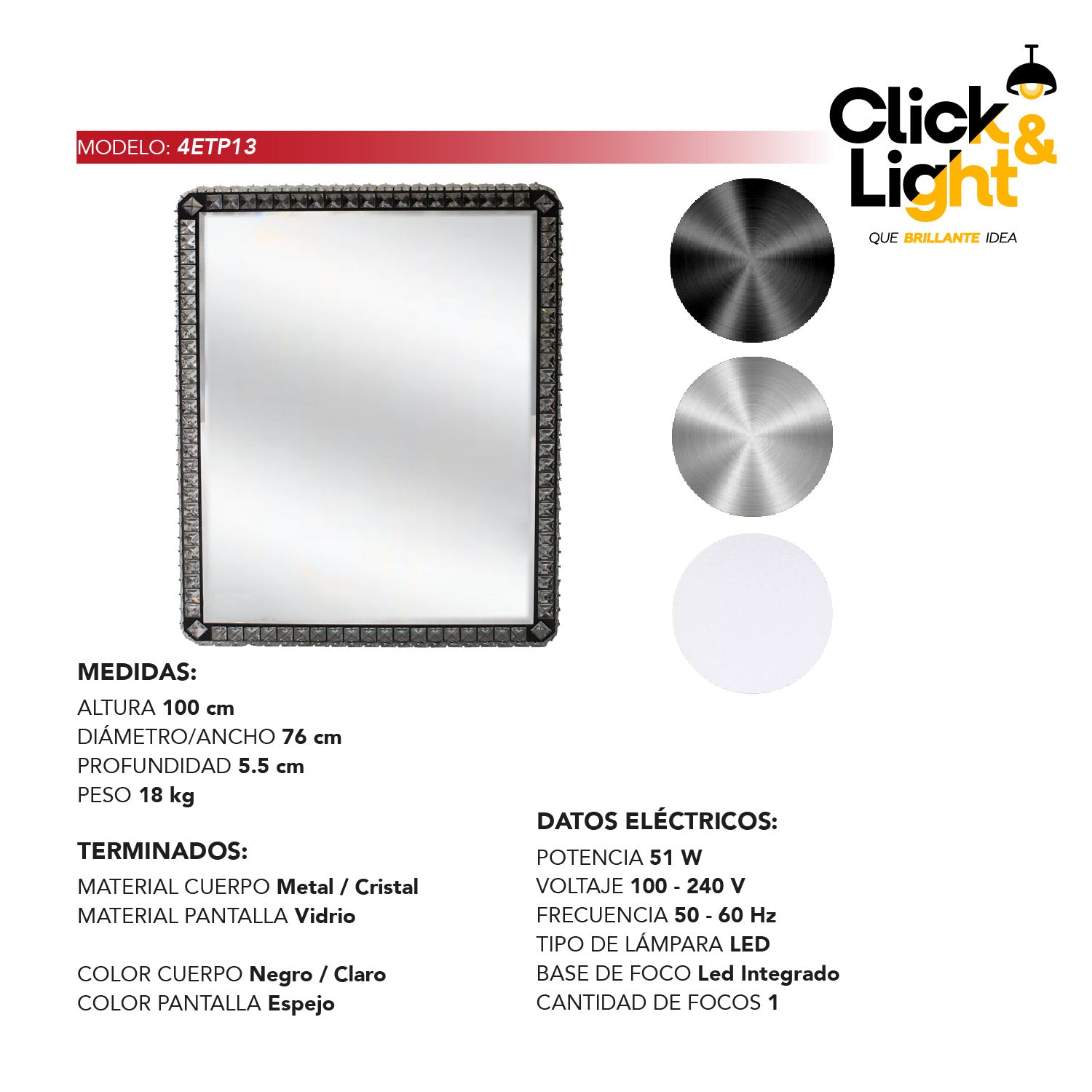 ESPEJO LED MODERNO LARRY