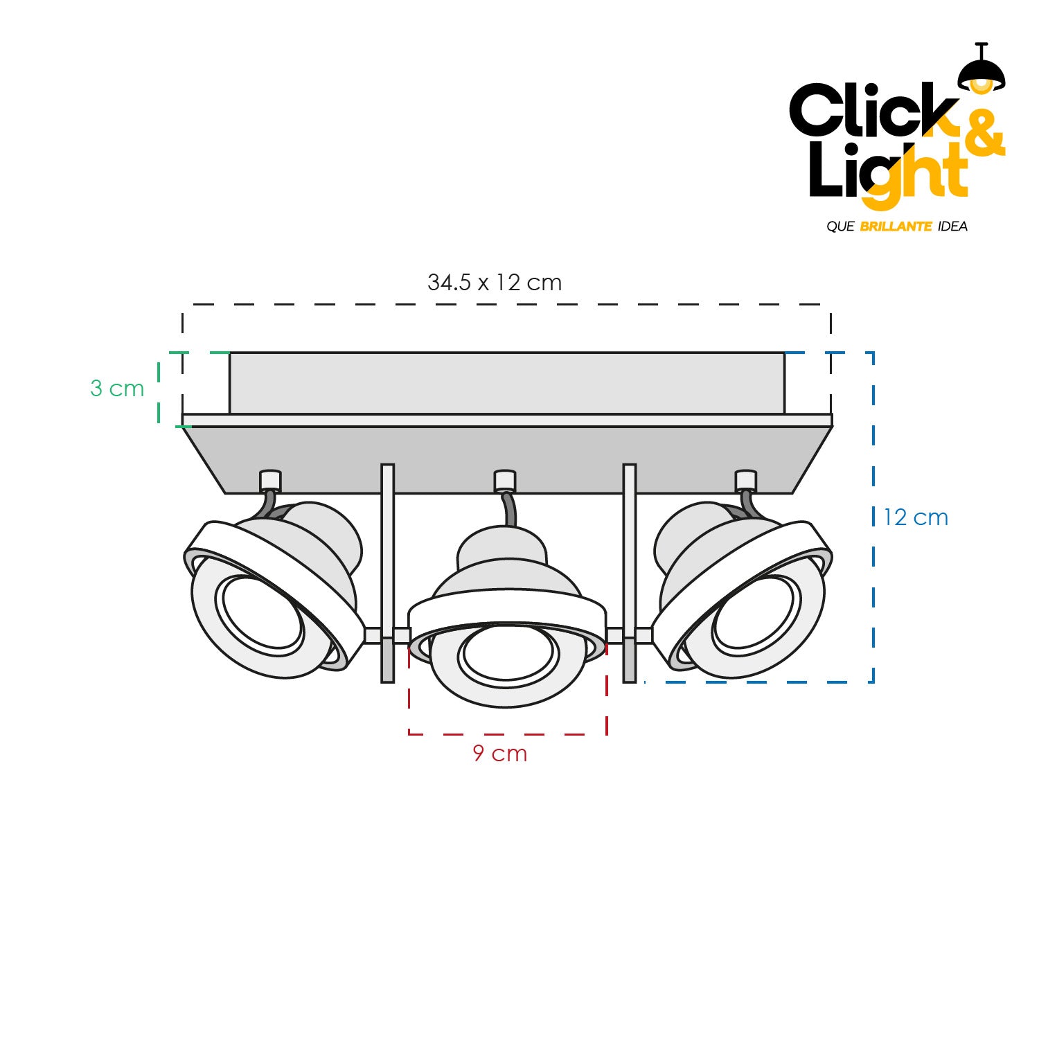 PLAFON 3 LUZ YAKI ESTILO CLASICO