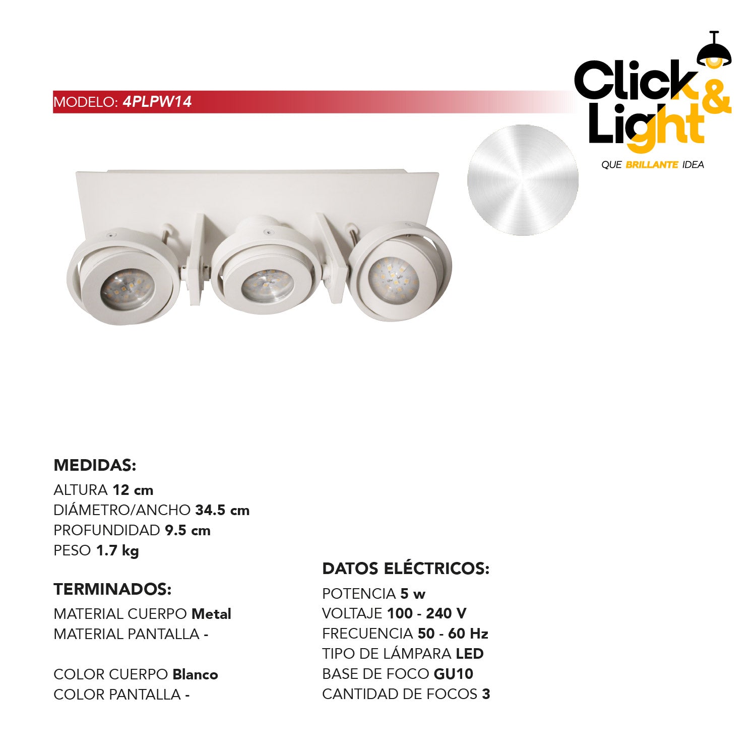 PLAFON 3 LUZ YAKI ESTILO CLASICO