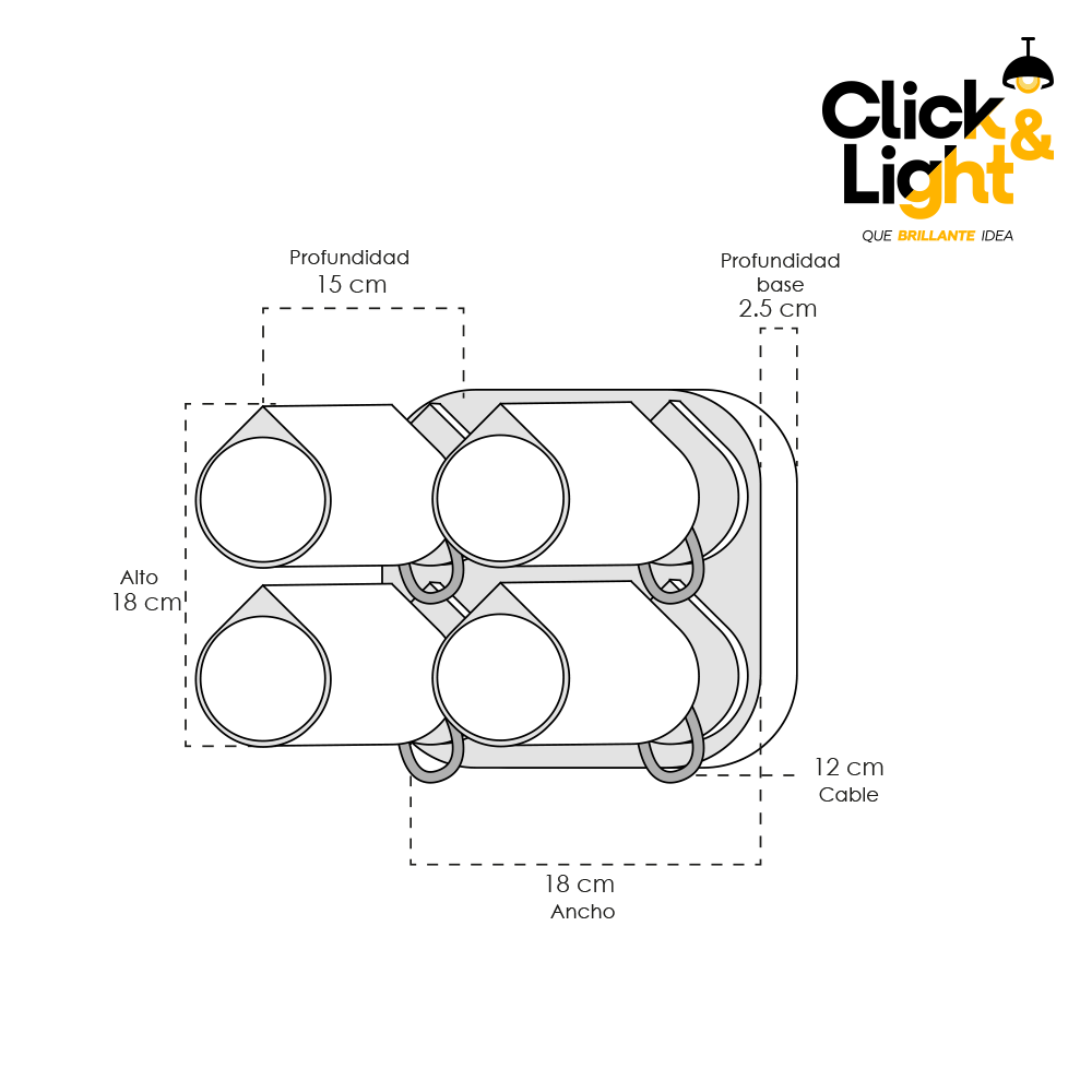PLAFON 4 LUZ GABRIEL ESTILO MODERNO