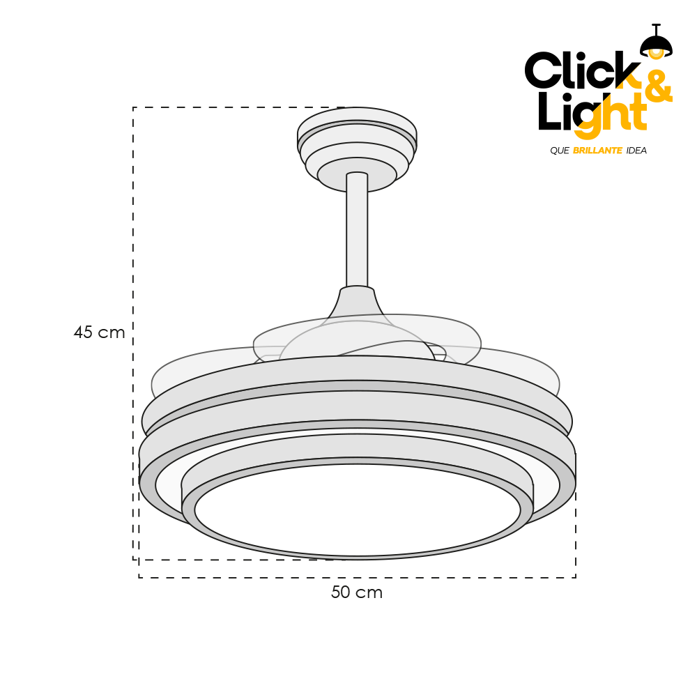 VENTILADOR CHILO NICKEL SATINADO CLASICO