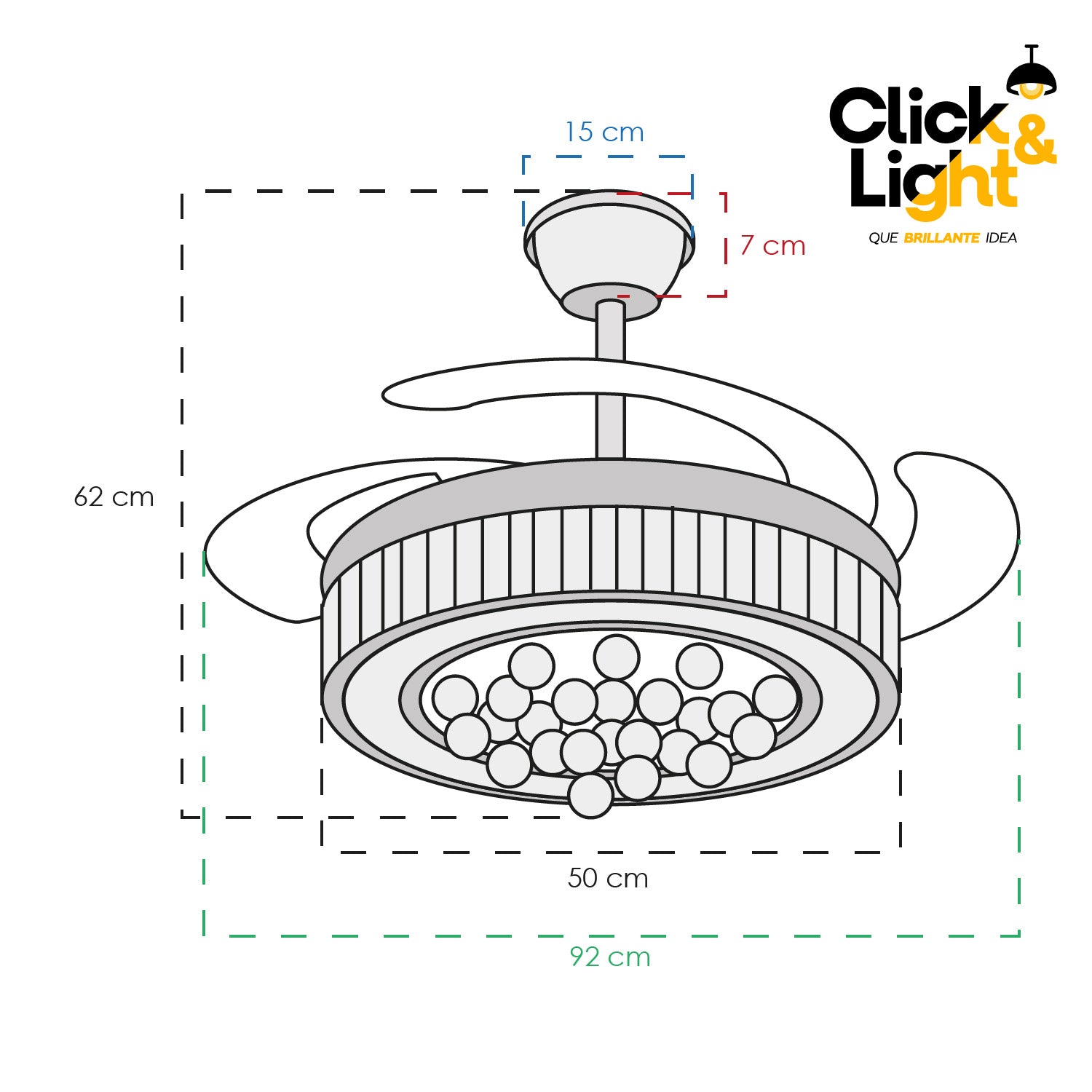 VENTILADOR DE TECHO LED CLASICO SANTINO