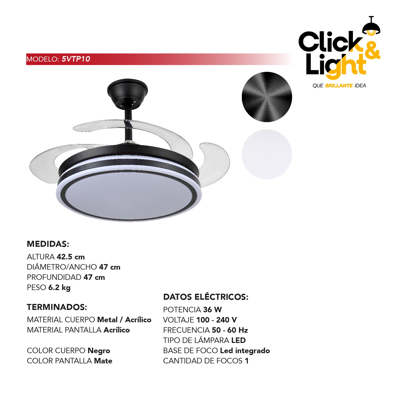 VENTILADOR DE TECHO PANAMA MINIMALISTA