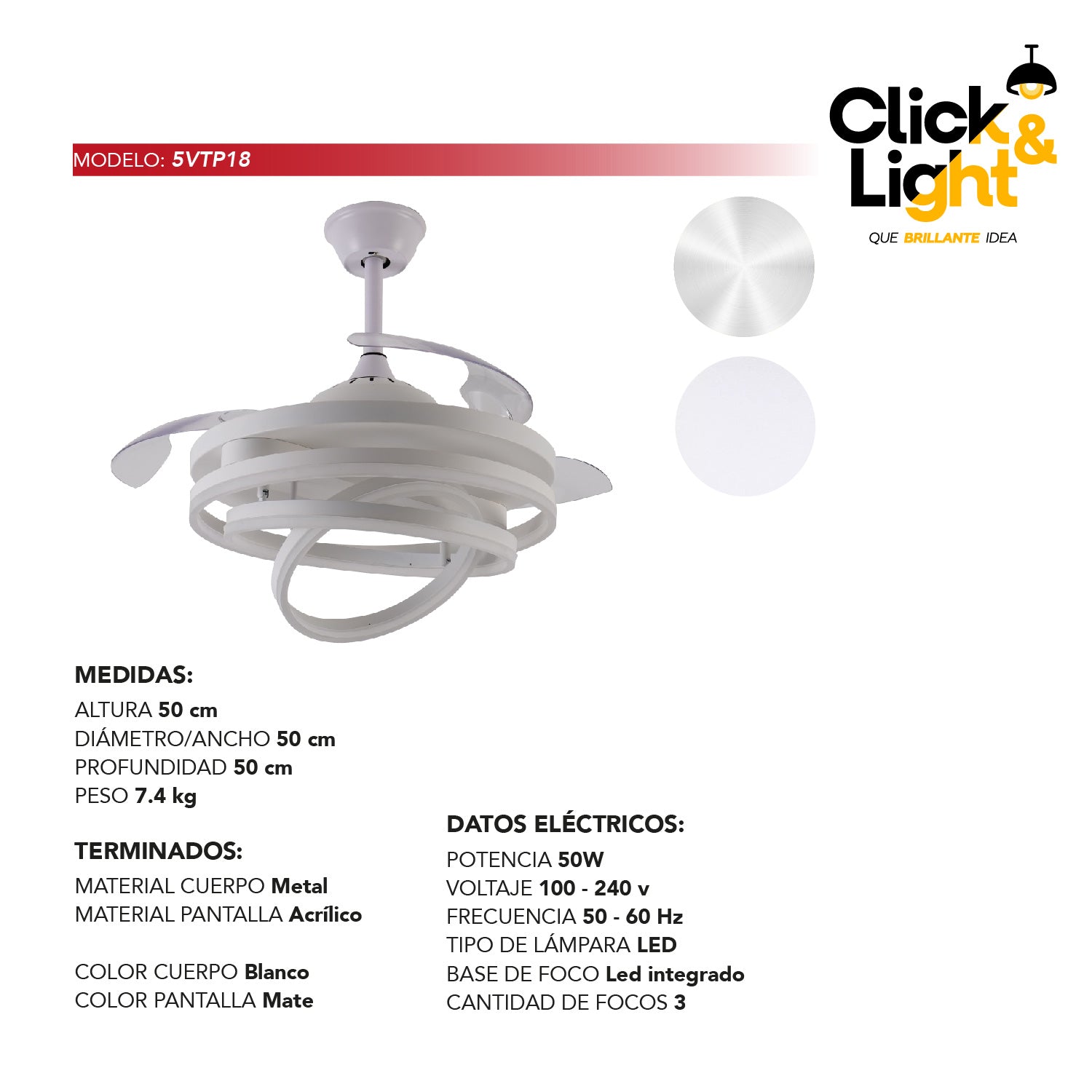 VENTILADOR DE TECHO ANNE MODERNO