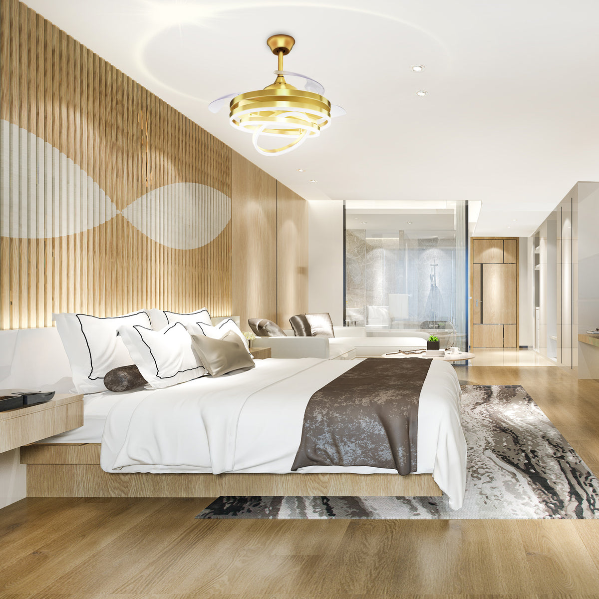 Ventilador Ronner · dorado mate, LED