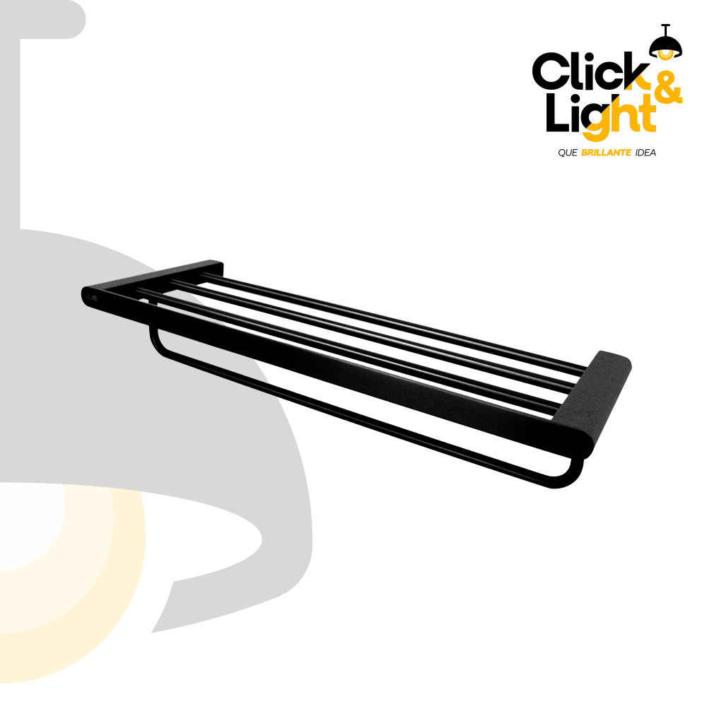 TOALLERO CARRE DOBLE NEGRO MATE