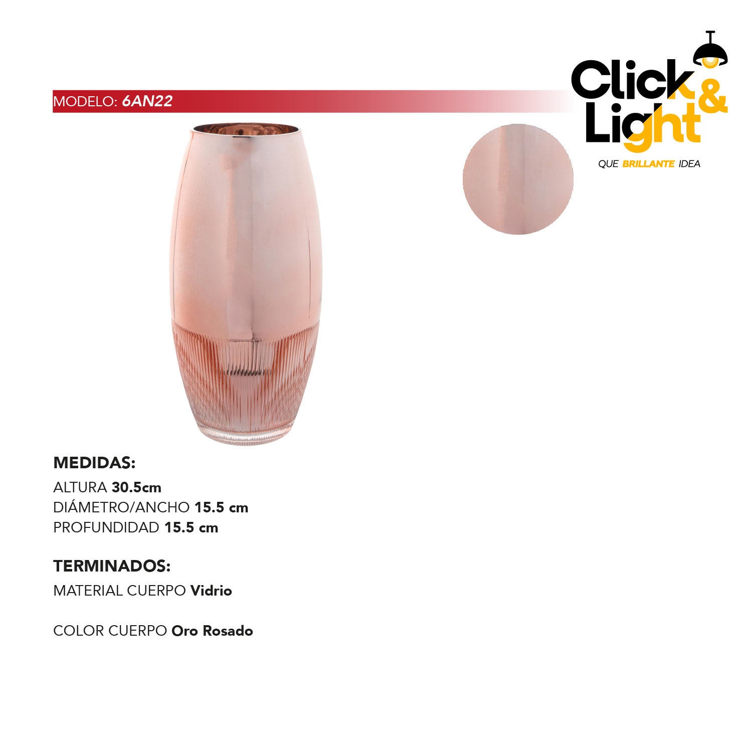 FLORERO DECORATIVO MODERNO VIDRIO SHEFFIELD ELEGANTE
