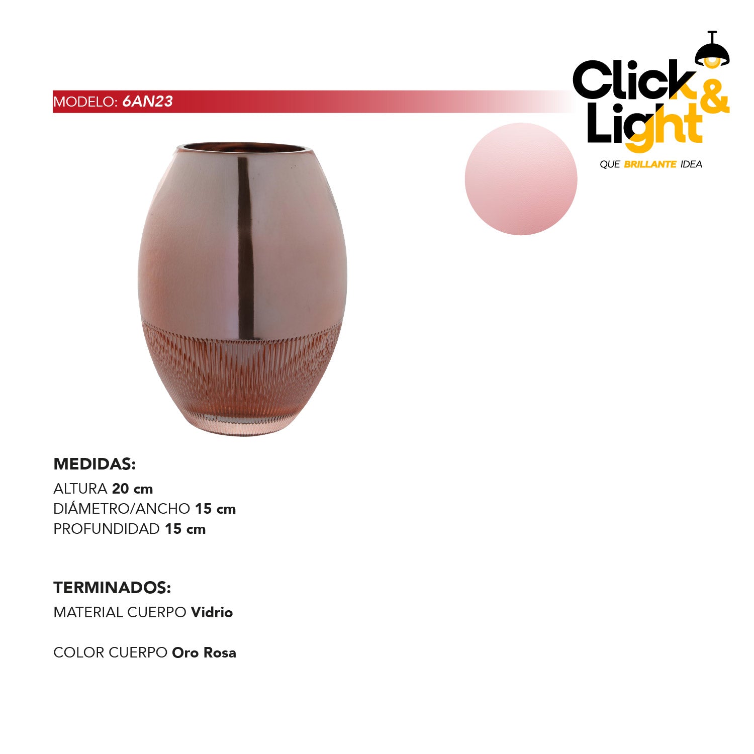 FLORERO DE VIDRIO NORWICH ELEGANTE