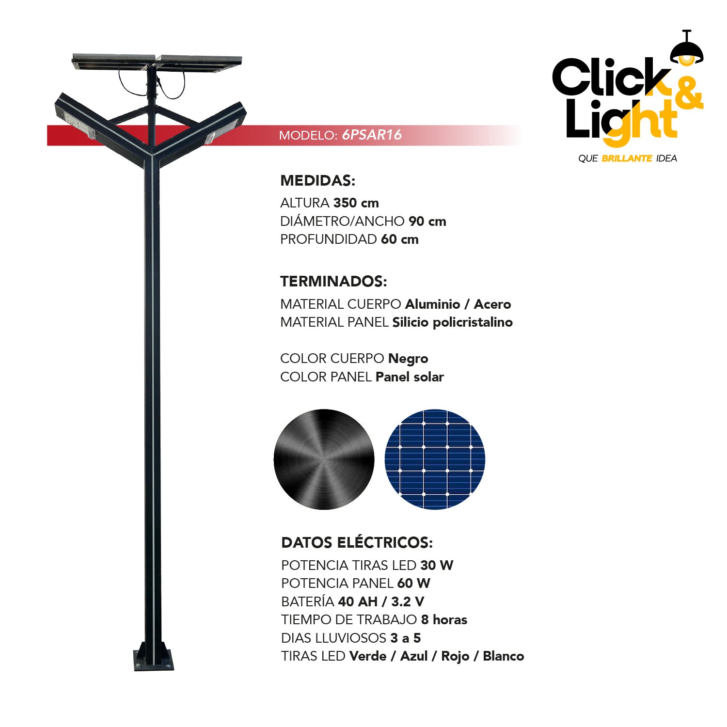 POSTE SOLAR DE PISO MODERNO PANTRA