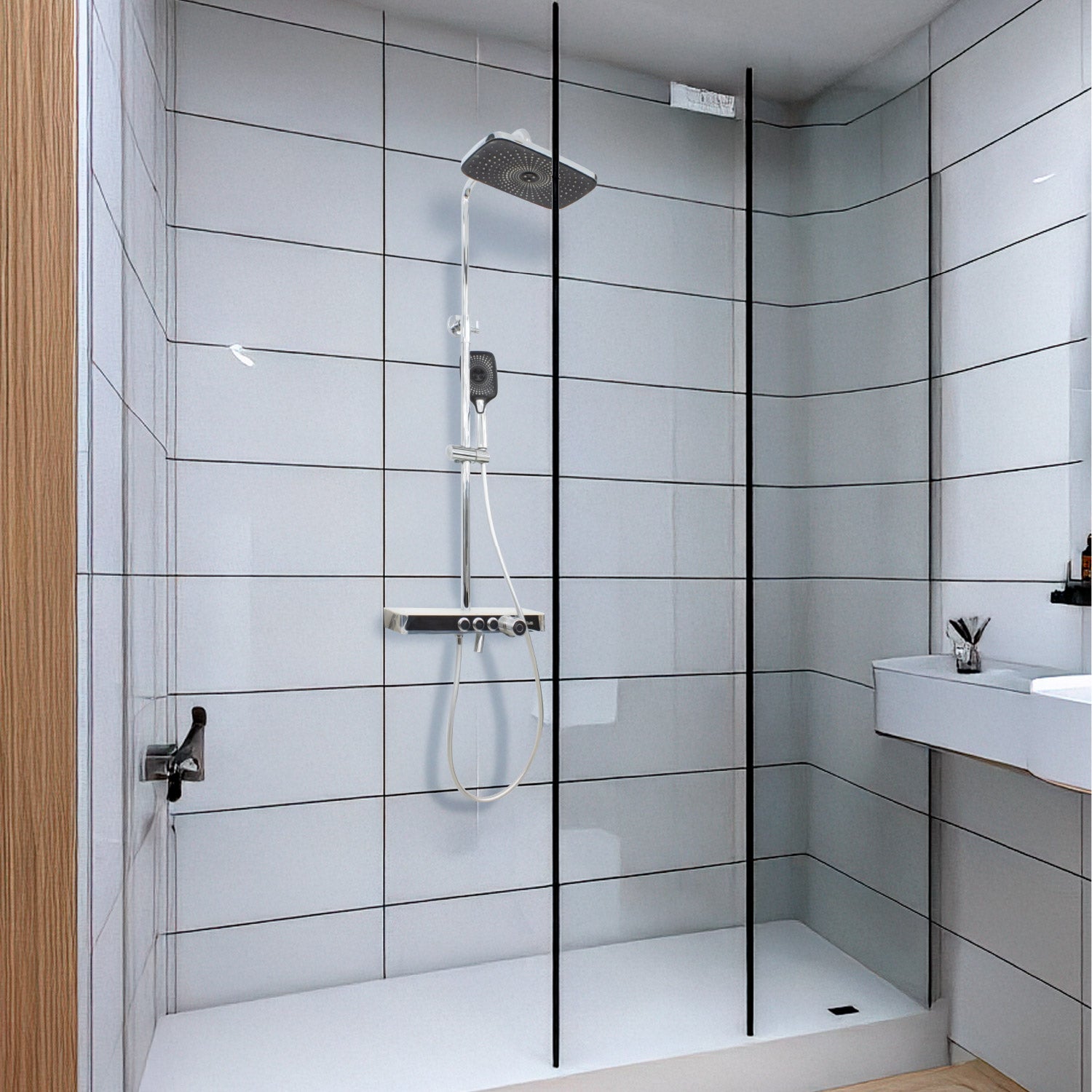 REGADERA MODERNA PRAIA CROMO