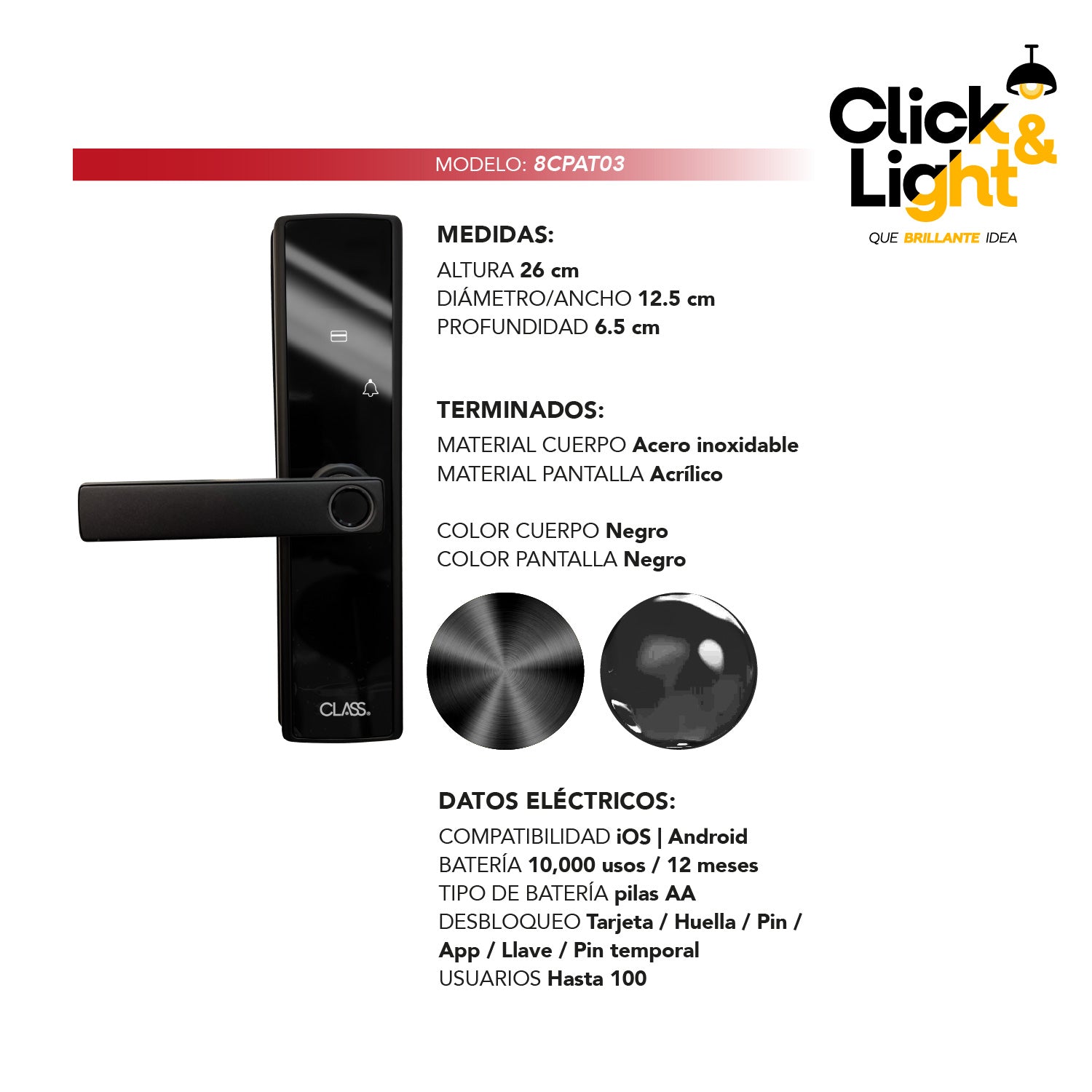 CERRADURA MODERNA PARA PUERTA INTELIGENTE KRUP