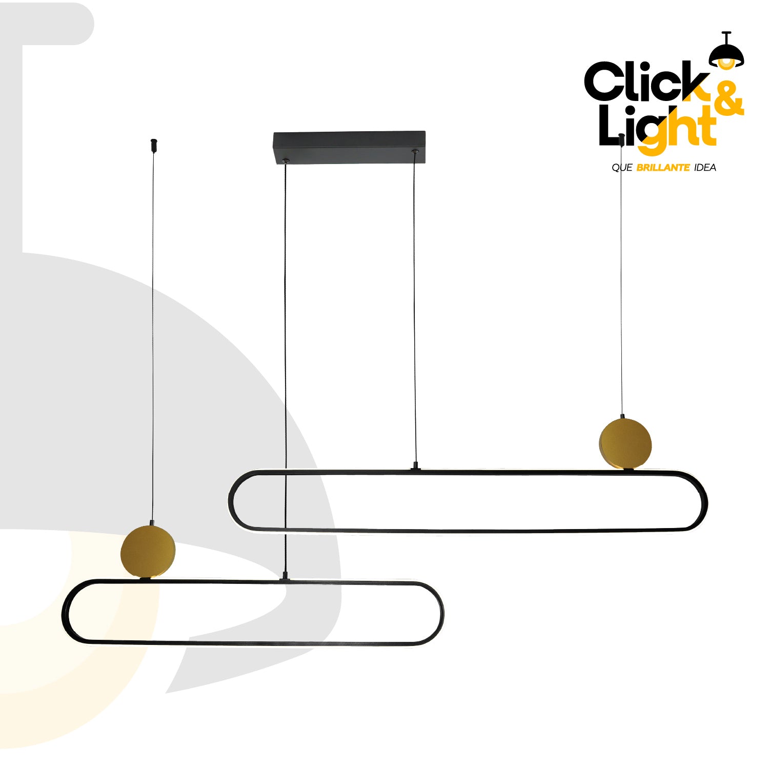 COLGANTE VERONICA MODERNO NEGRO Y DORADO