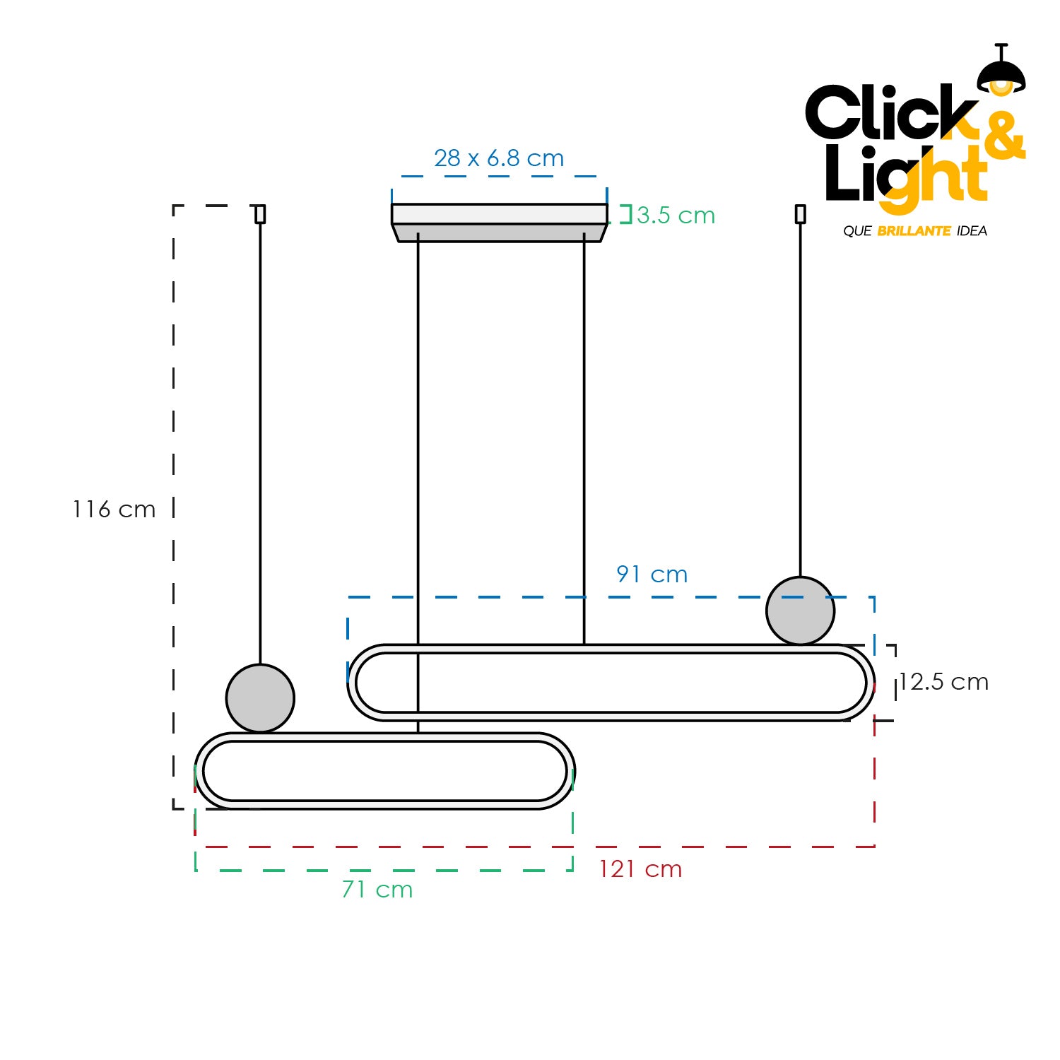 COLGANTE VERONICA MODERNO NEGRO Y DORADO