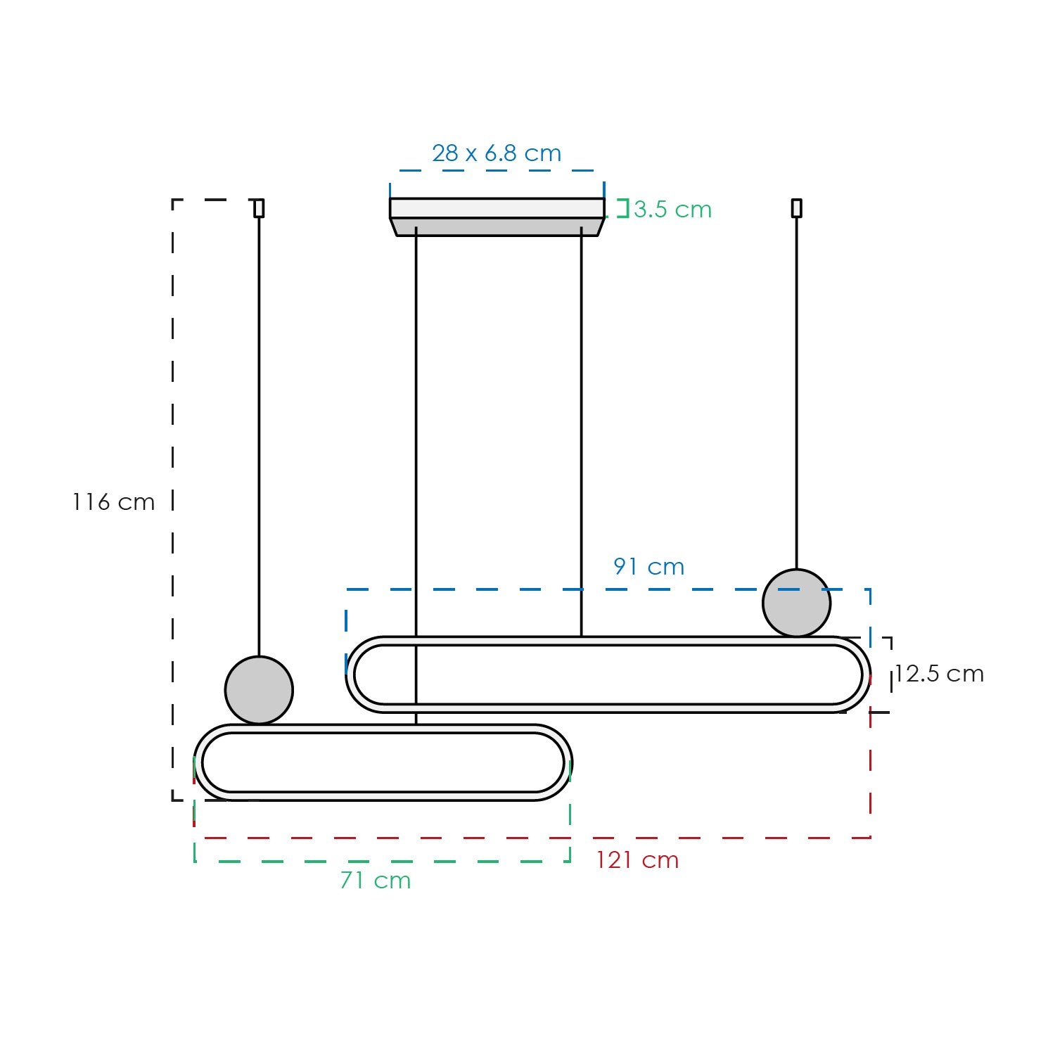 COLGANTE CONTEMPORANEO FREDDY COLOR NEGRO/ DORADO