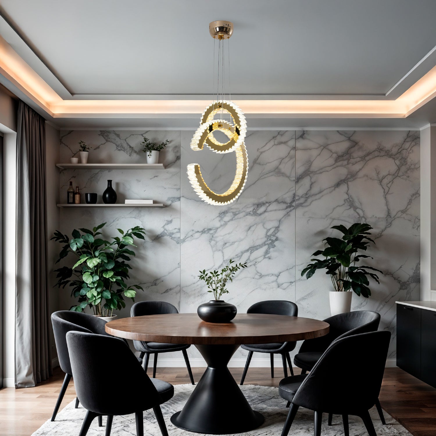 COLGANTE SAMANTHA MODERNO DORADO / ÁMBAR