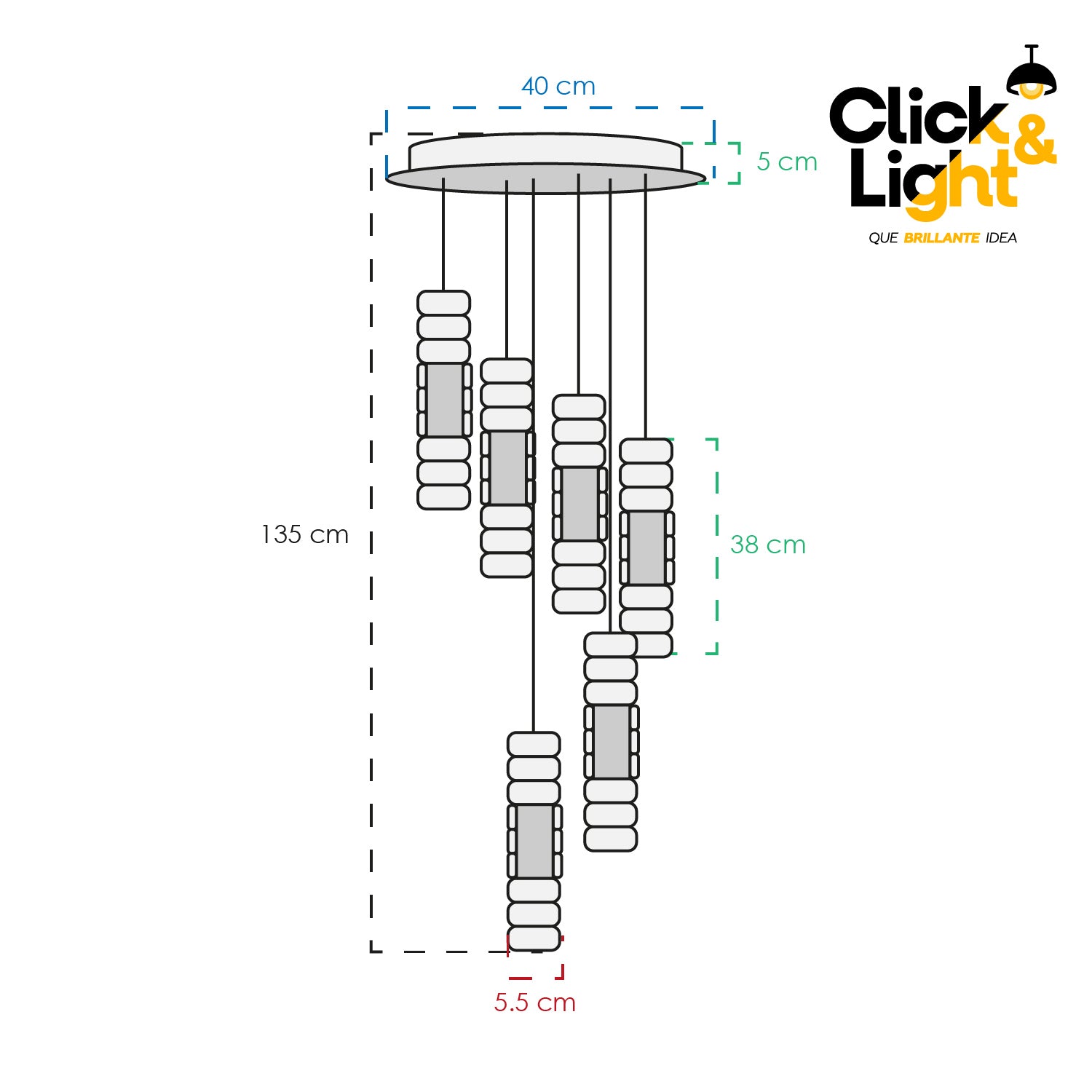 COLGANTE ISABELLA MODERNO DORADO CLARO