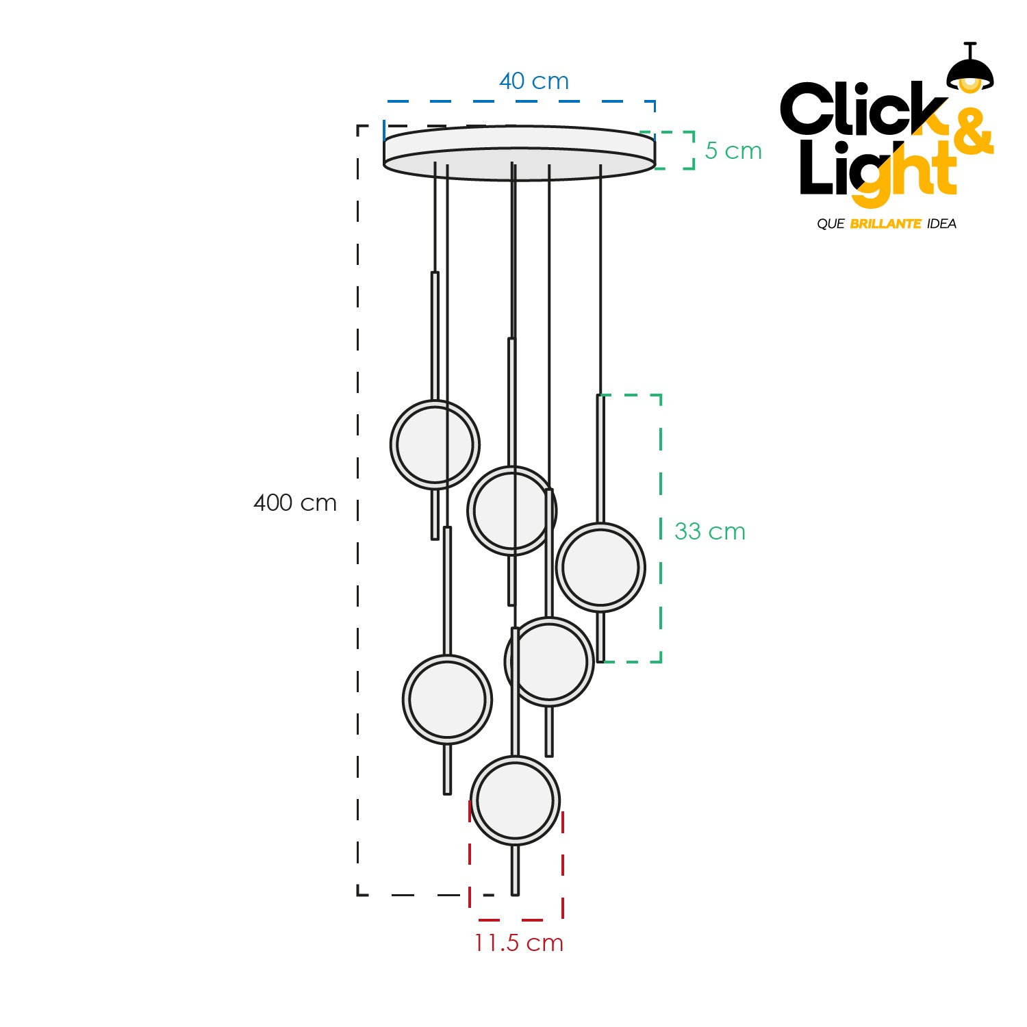 Colgante moderno Serei doble altura