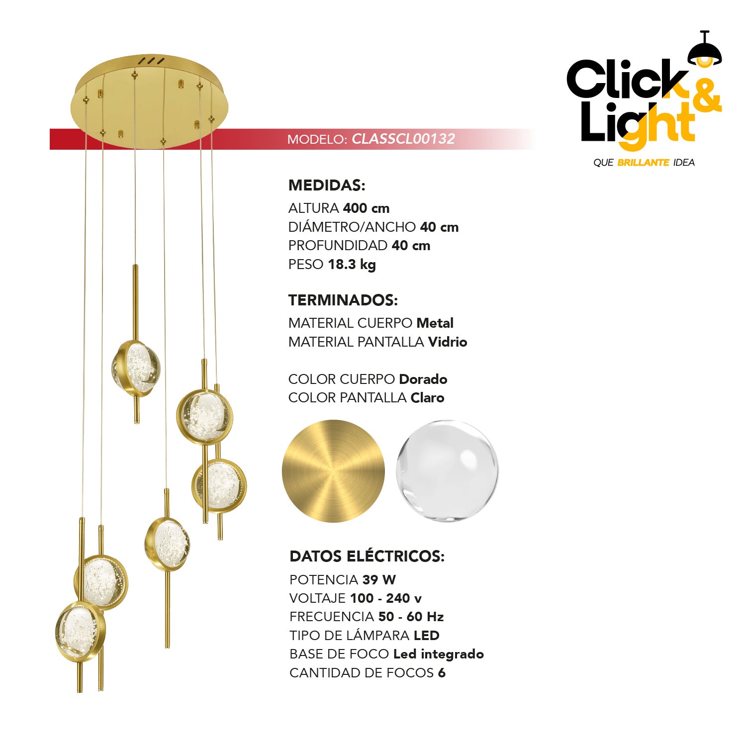 Colgante moderno Serei doble altura