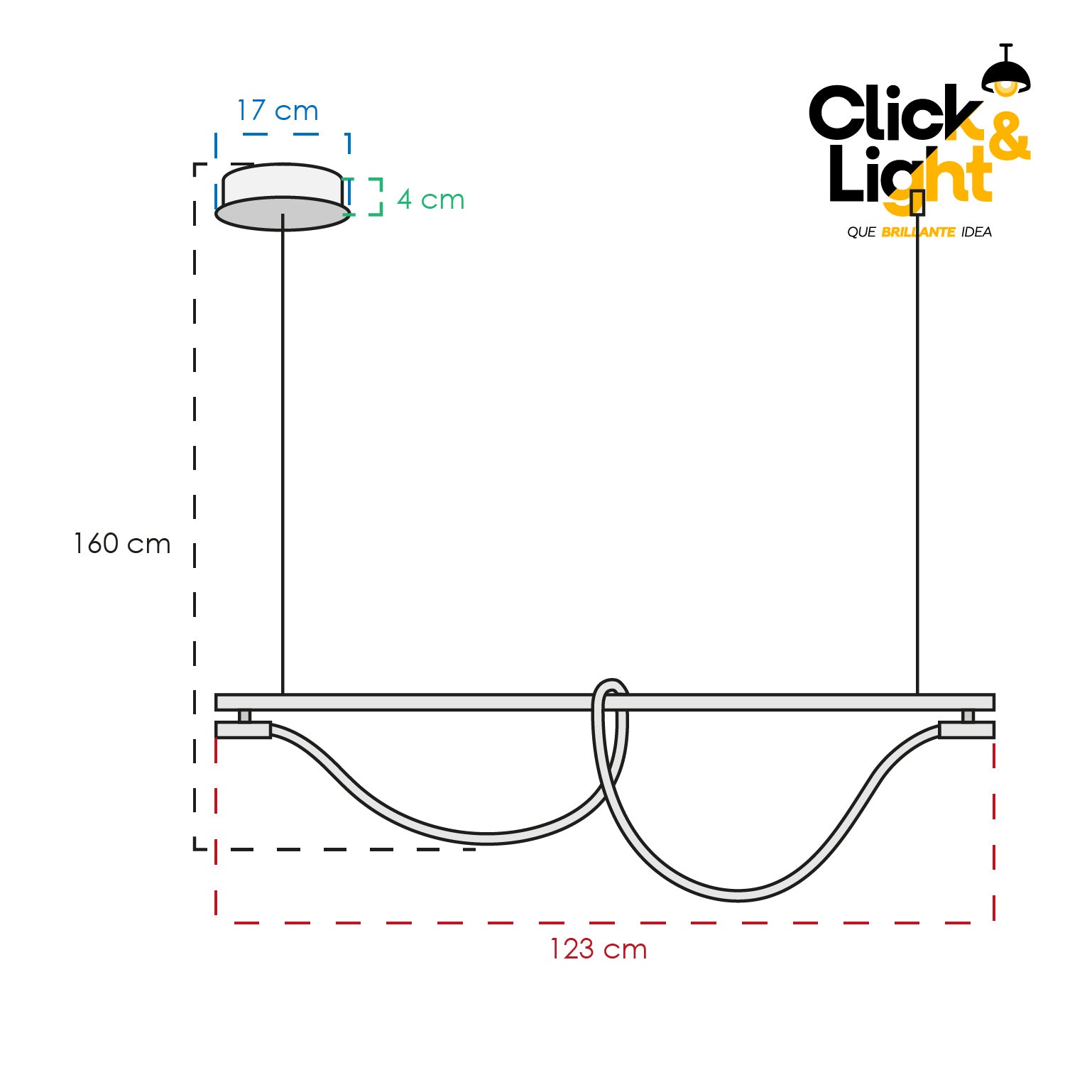 Colgante Alba Negro Smart Minimalista