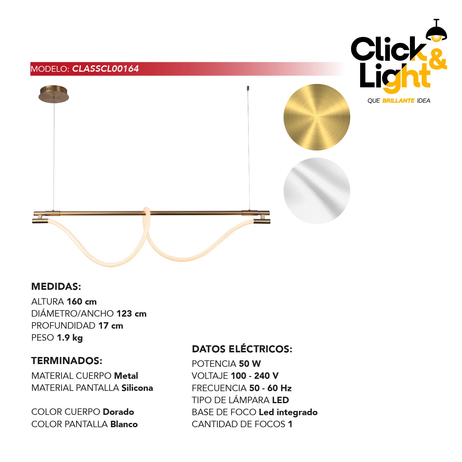 Colgante Minimalista Vera Color Dorado Blanco