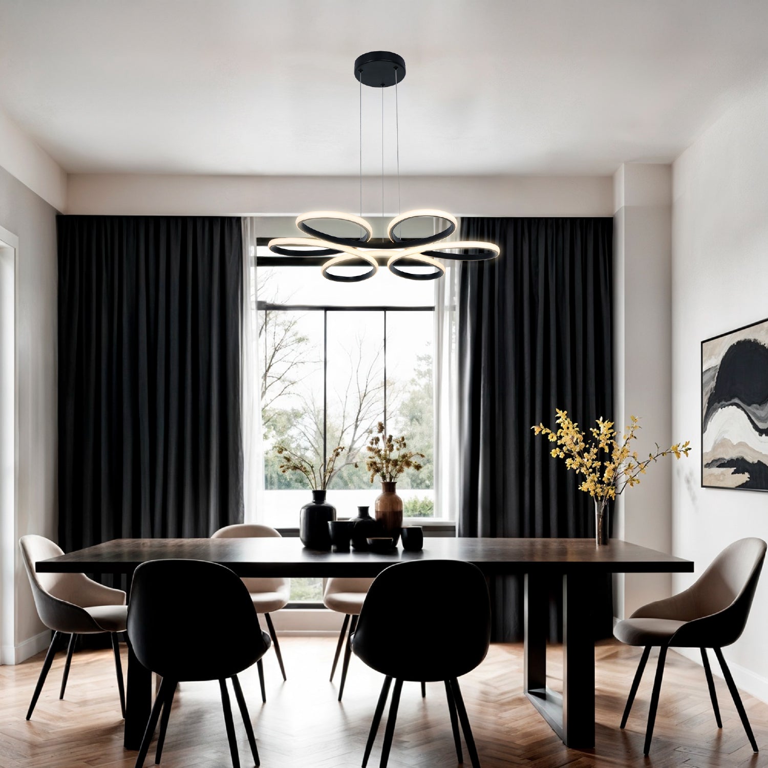 COLGANTE MODERNO AINA COLOR NEGRO MATE