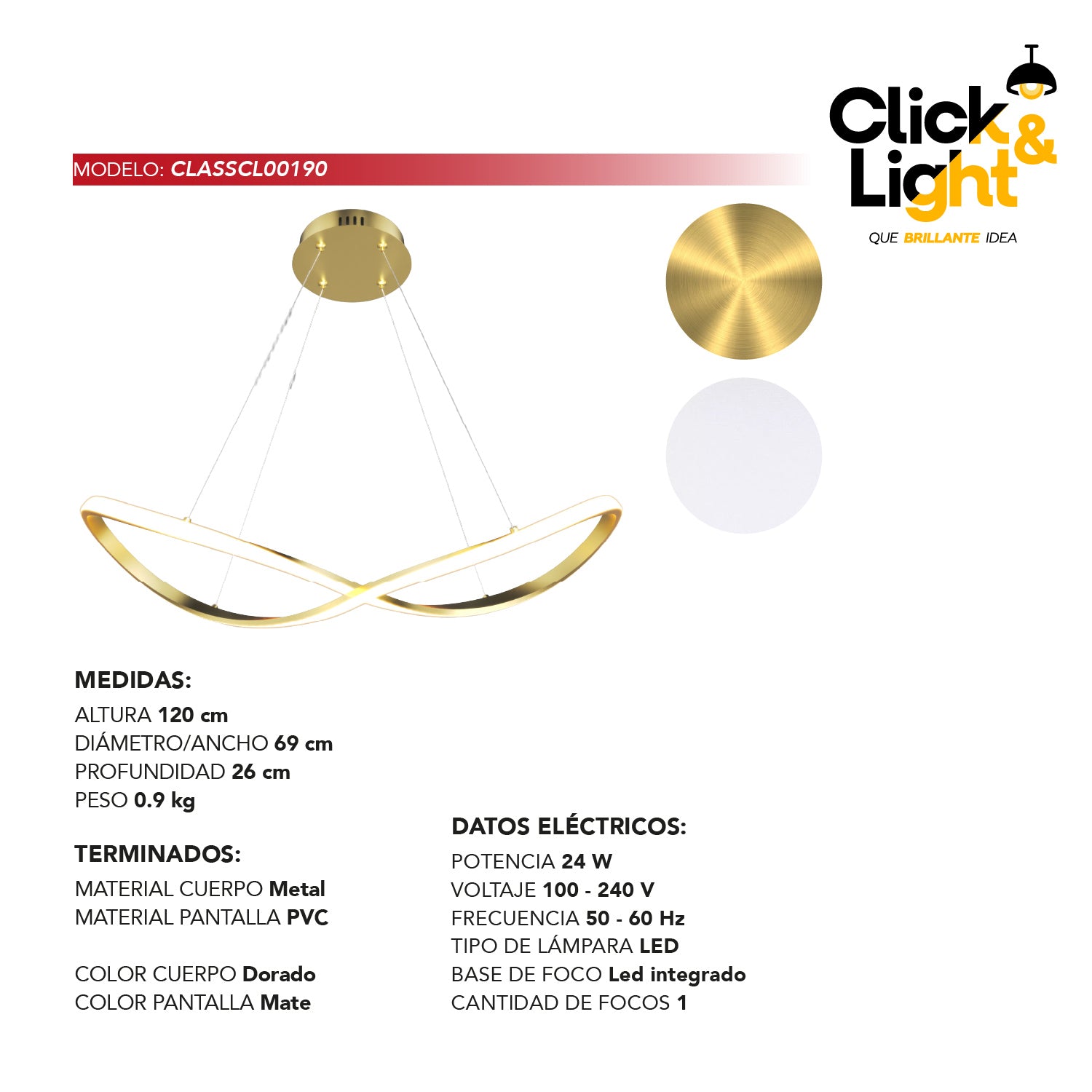 Colgante Minimalista Alma Color Dorado Mate