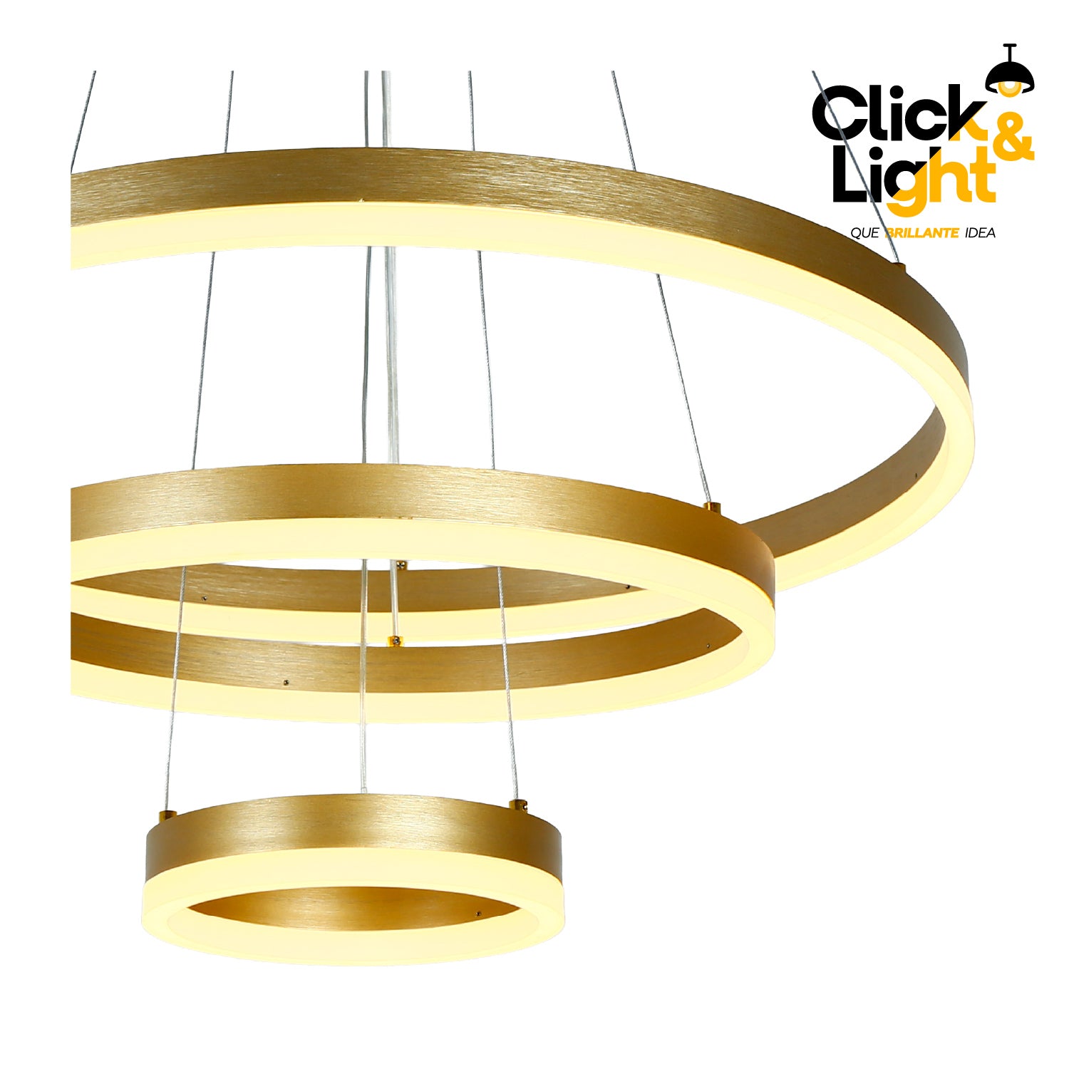 Colgante Index LED 3 Aros Dorado