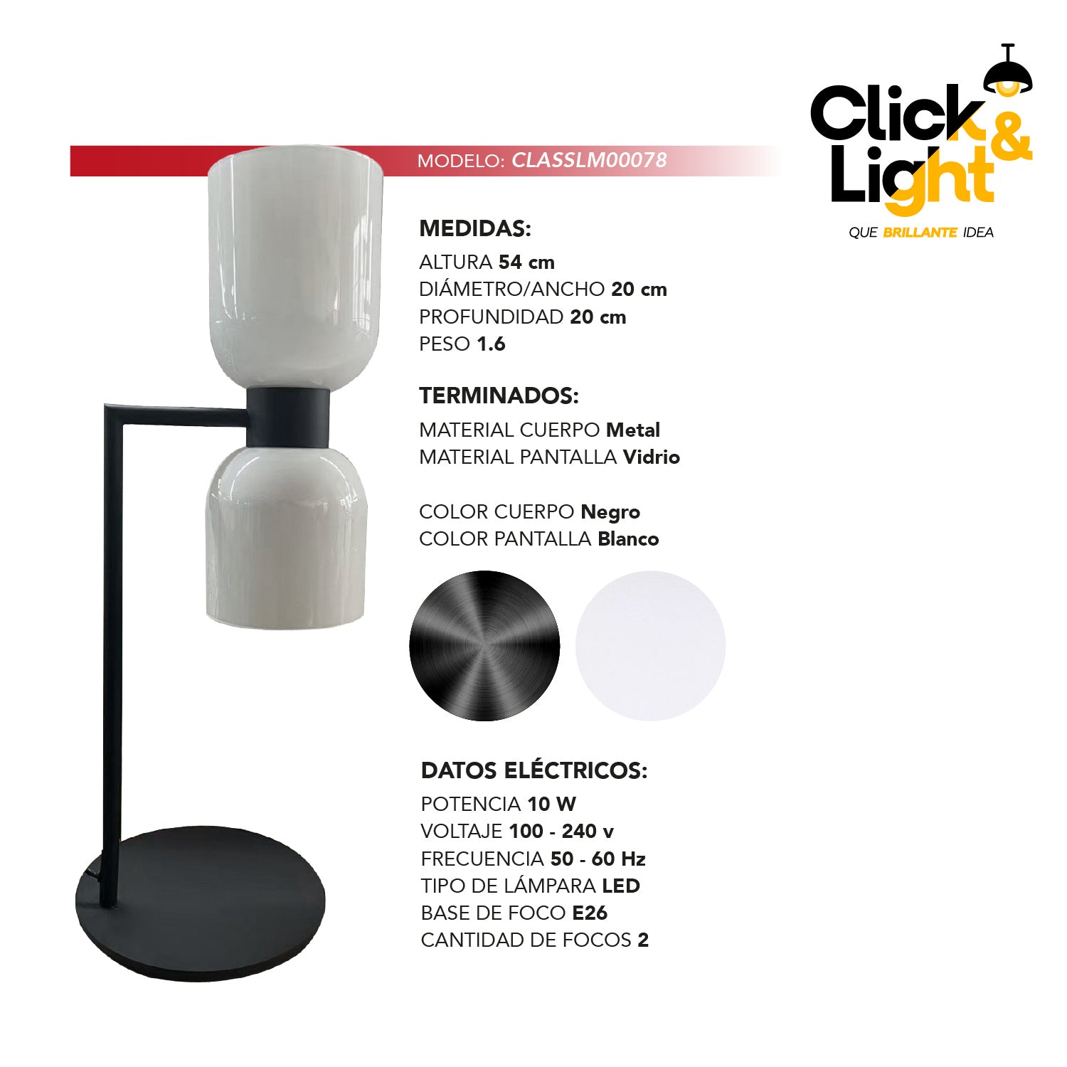 Lámpara De Mesa Selene Estilo Moderno