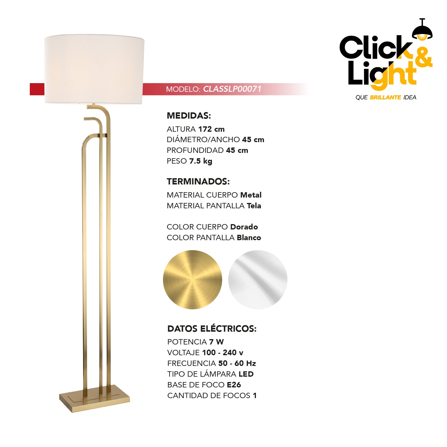 Lámpara De Pie Estilo Moderno