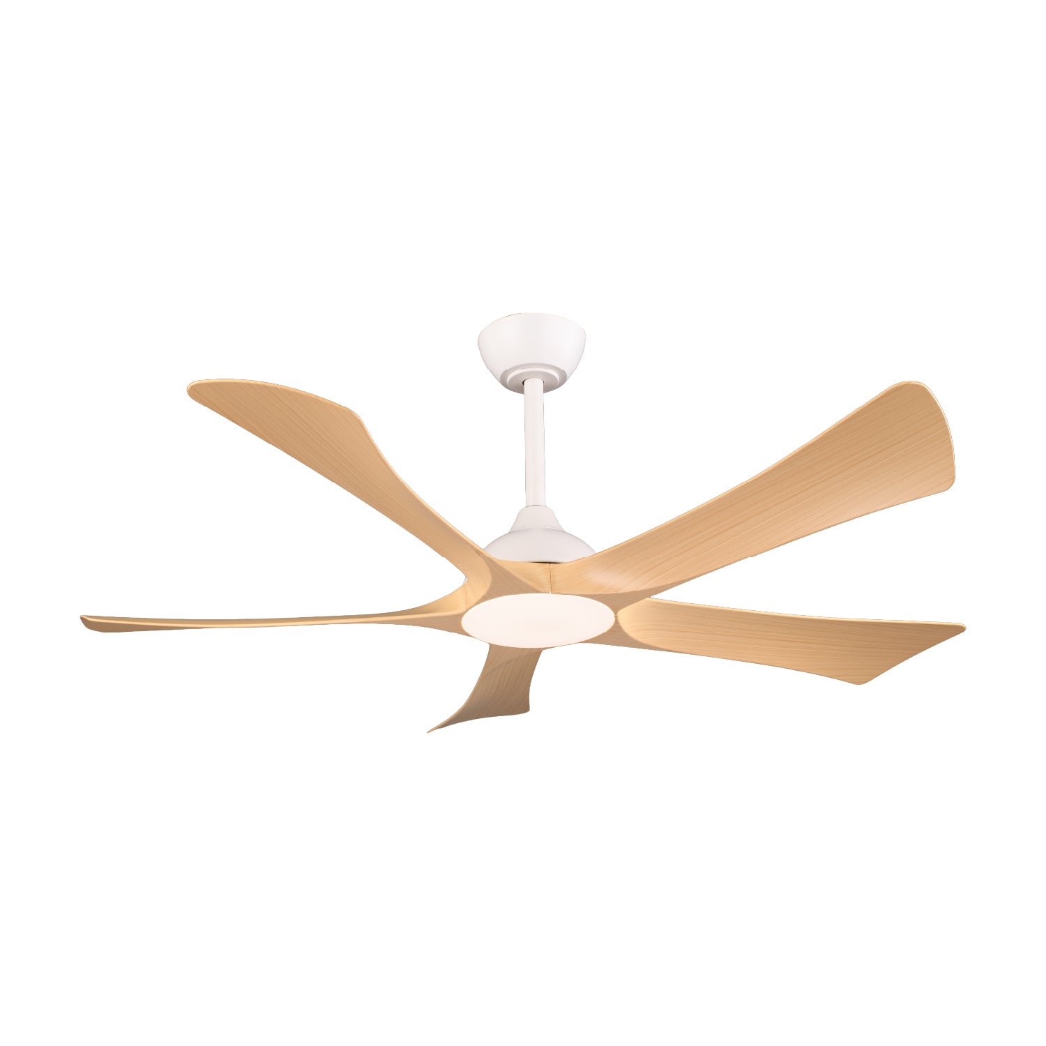 Ventilador Helix Contemporáneo Blanco Aspas Madera - Click & Light