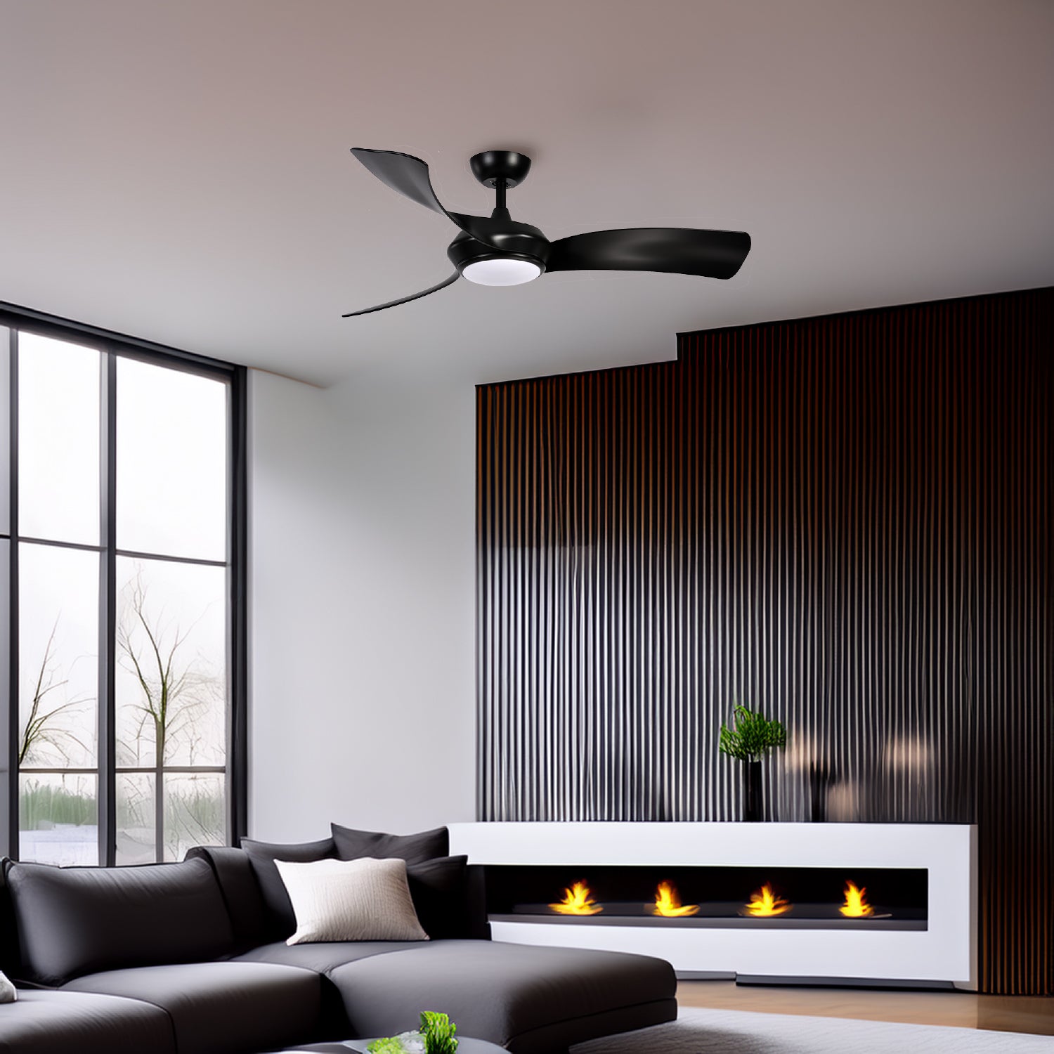 Ventilador Cyclon 3 Aspas LED Negro