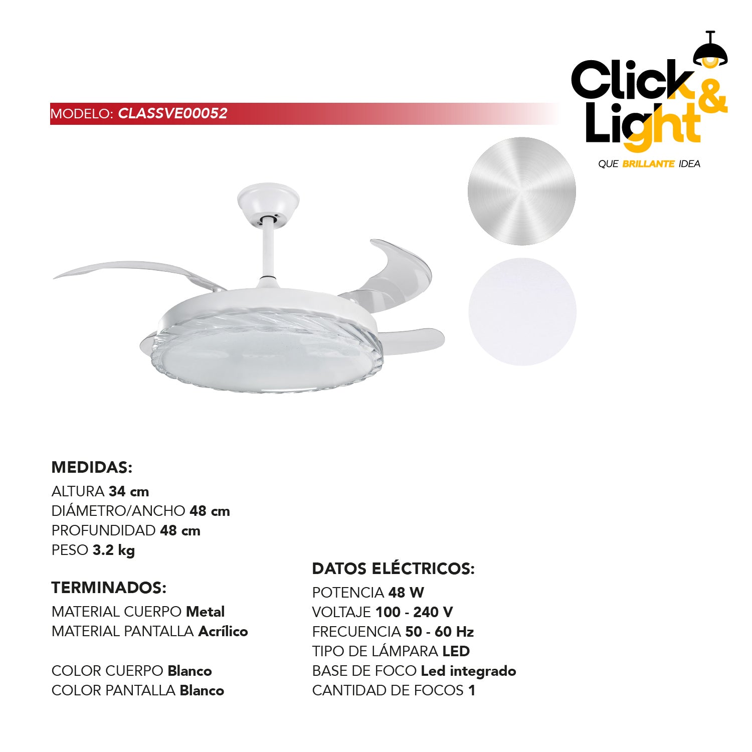 Ventilador Sereno Estilo Contemporáneo