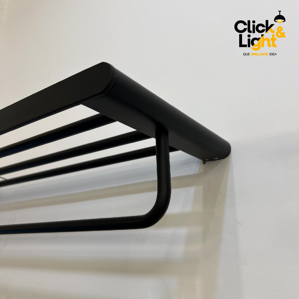 TOALLERO CARRE DOBLE NEGRO MATE