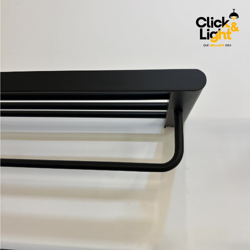 TOALLERO CARRE DOBLE NEGRO MATE