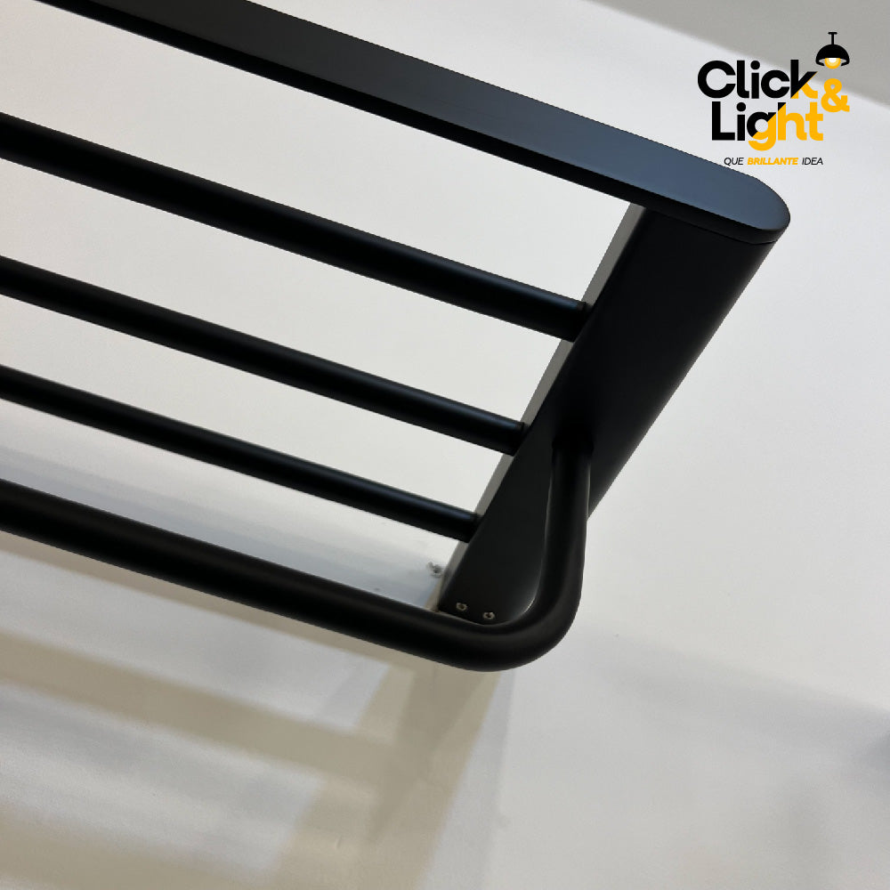 TOALLERO CARRE DOBLE NEGRO MATE