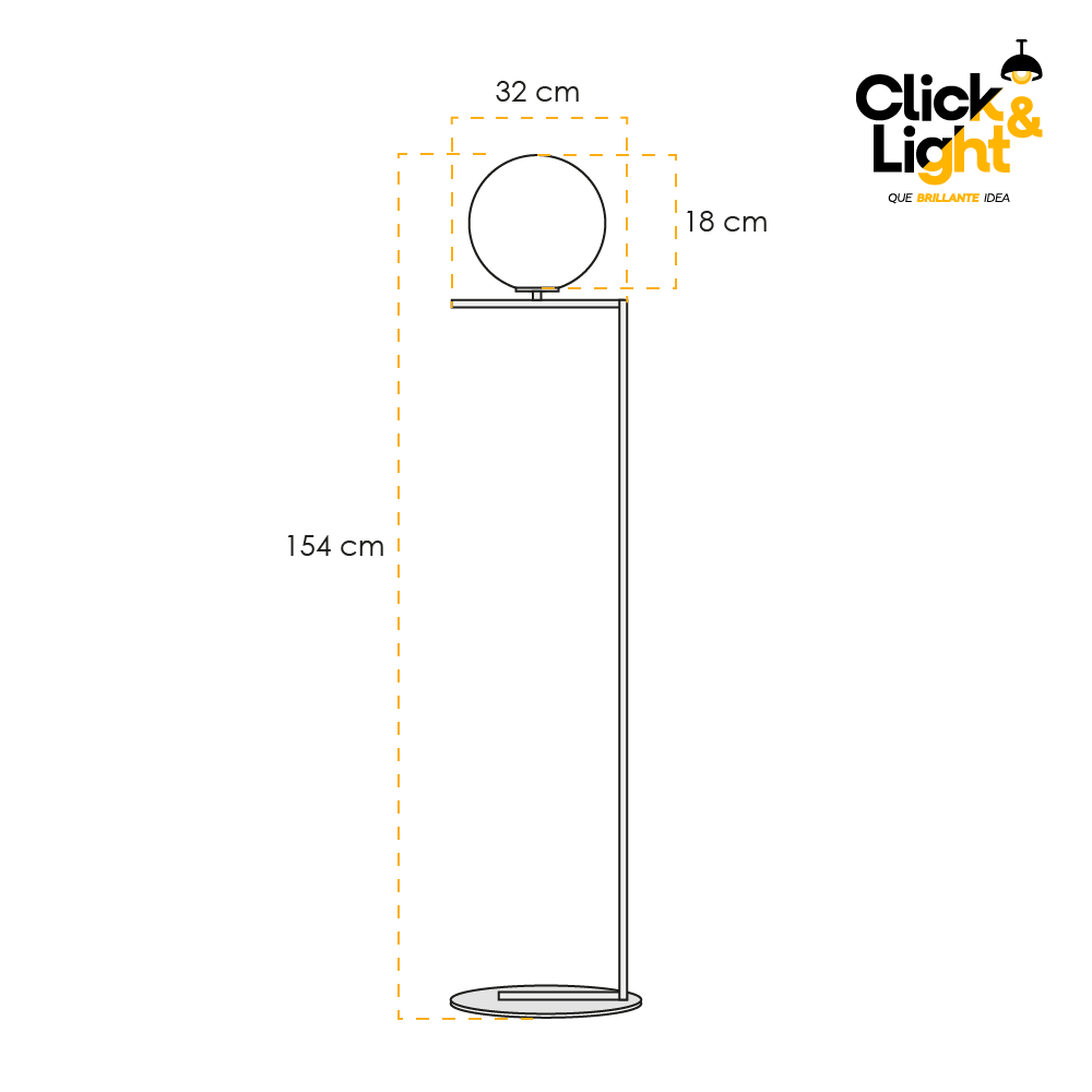 LAMPARA DE PIE MINERVA BOLA MINIMALISTA