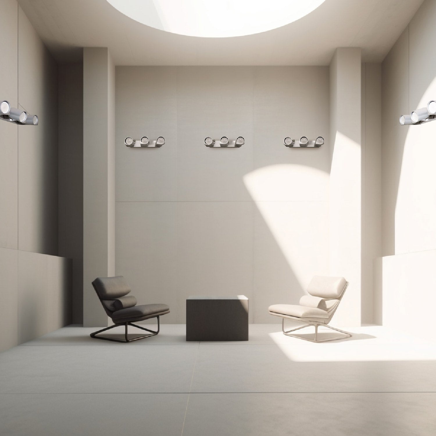 lámparas de pared iluminando un espacio abierto