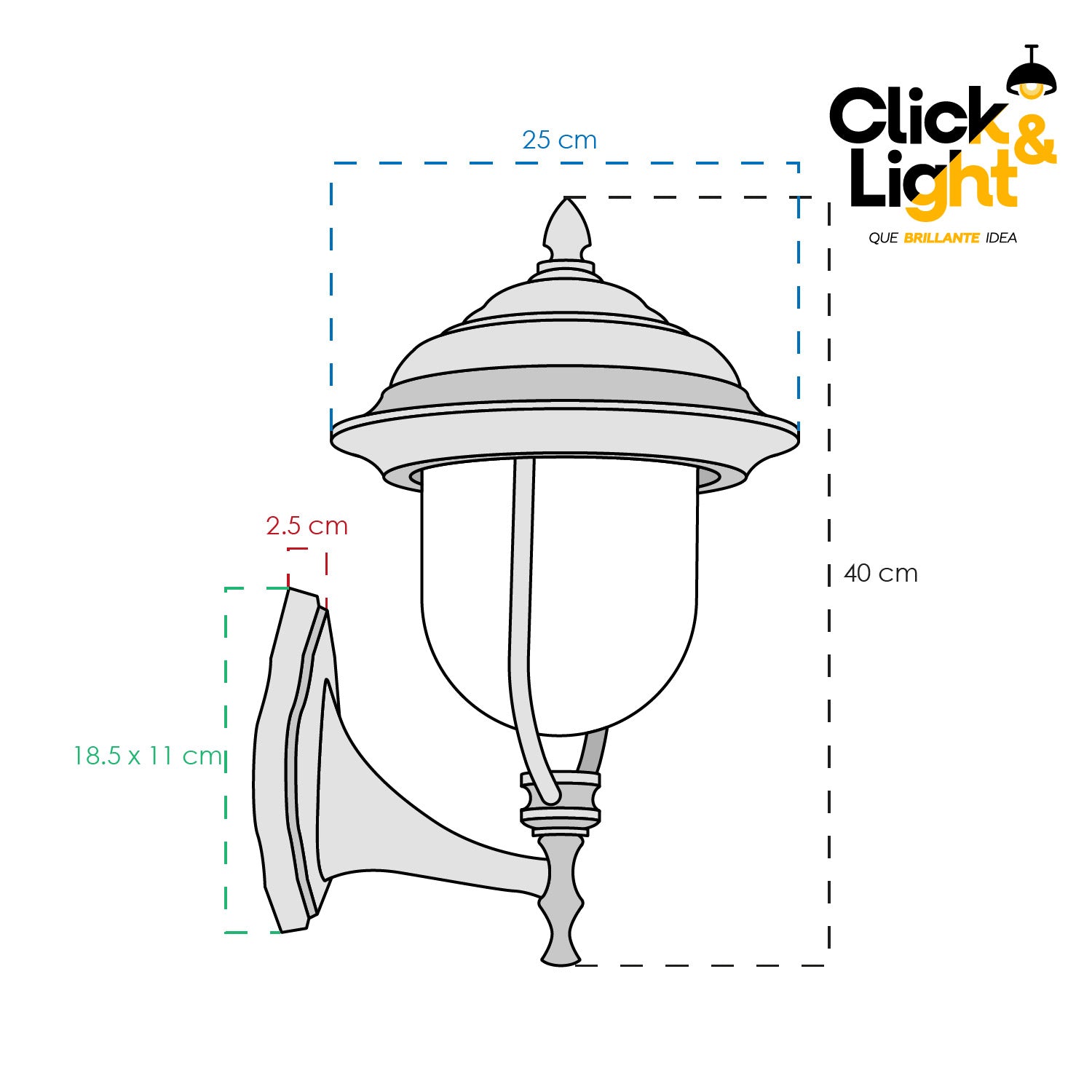 LAMPARA DE PARED EXTERIOR CLASICO GANOVA