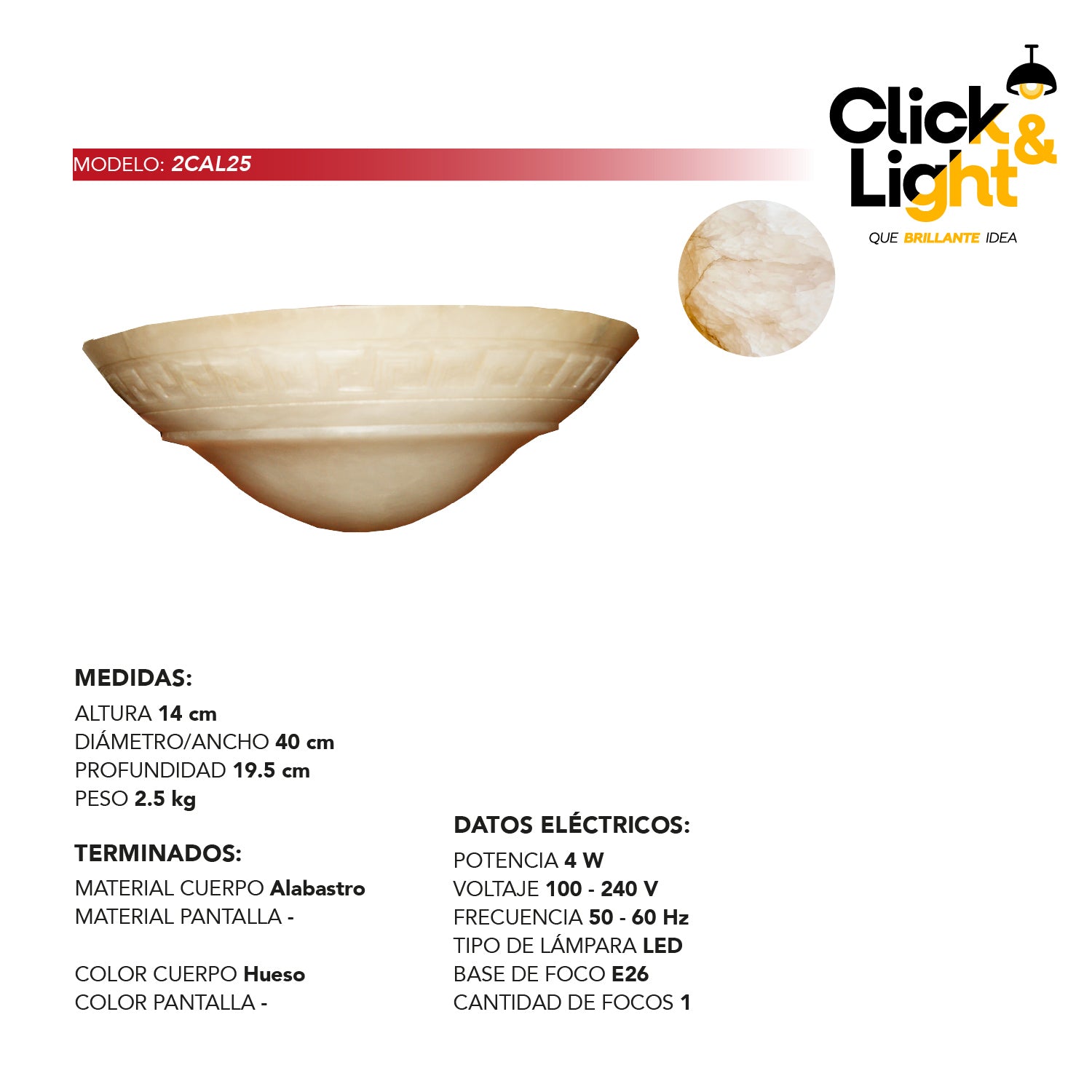 Arbotante De Alabastro Soma Estilo Minimalista