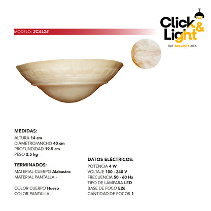 Arbotante De Alabastro Soma Estilo Minimalista