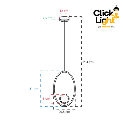 COLGANTE LED CHEREL DORADO