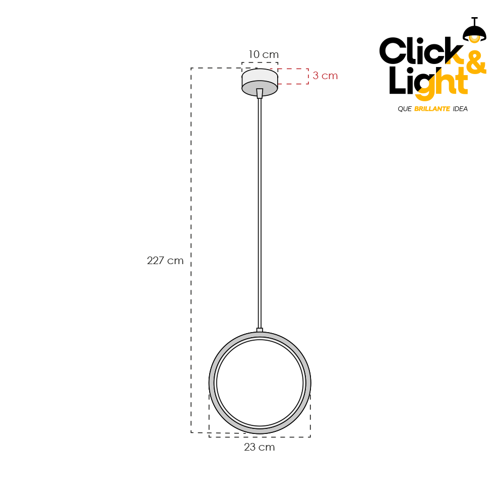 COLGANTE ZORA NEGRO LED MINIMALISTA