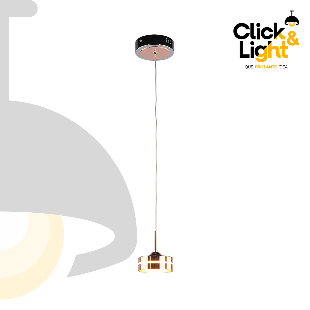 LAMPARA COLGANTE LED BESALE INDIVIDUAL ROSE GOLD