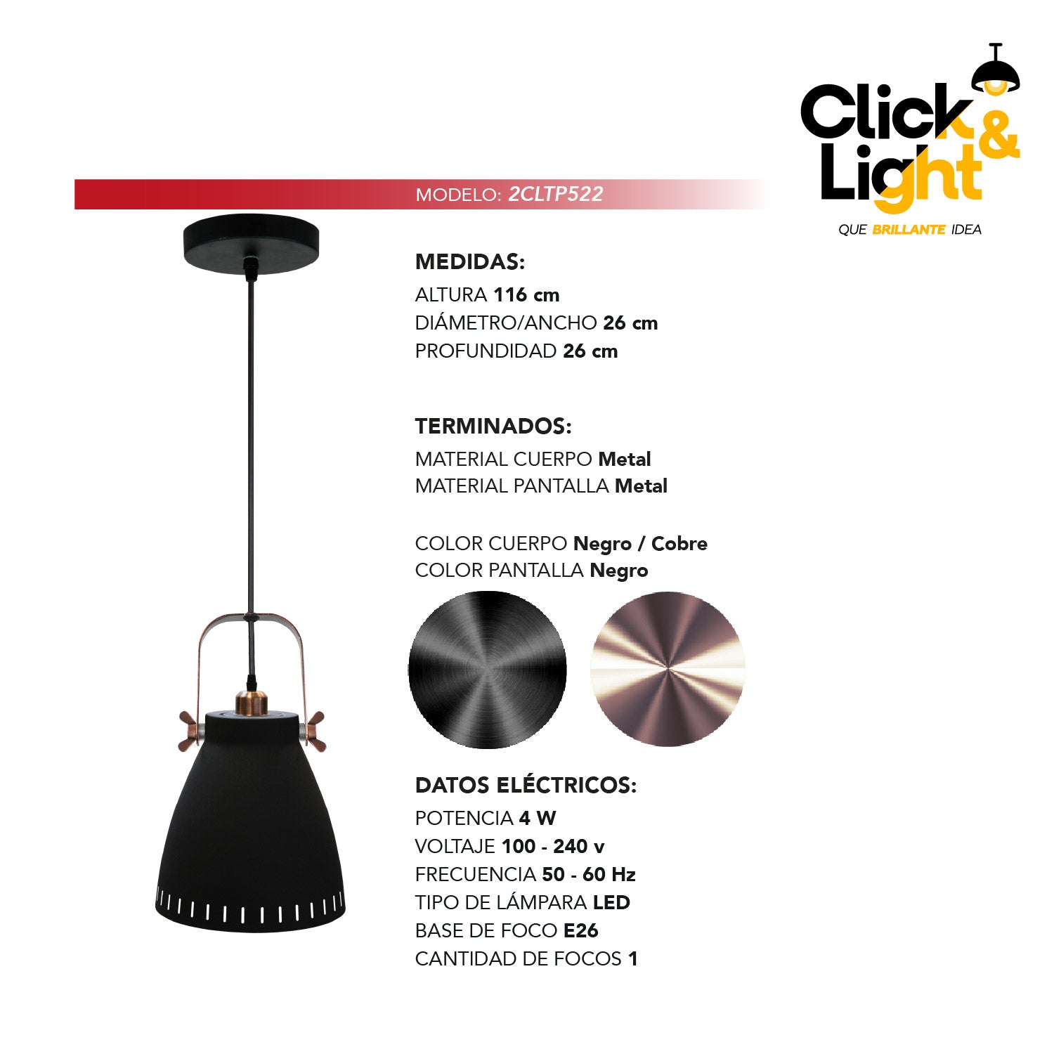 LÁMPARA COLGANTE CLEOS GRIS MODERNA
